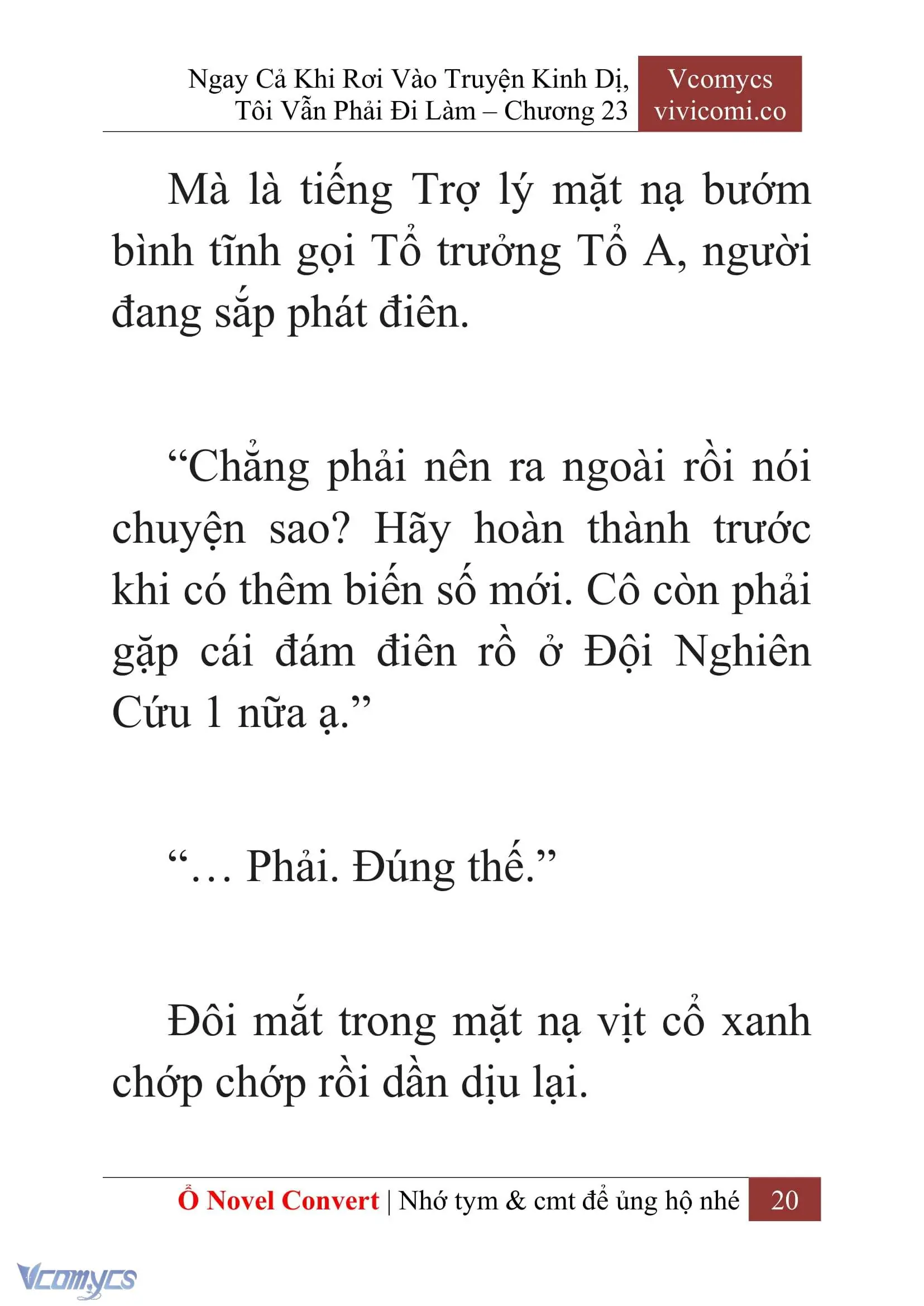 [Novel] Ngay Cả Khi Rơi Vào Truyện Kinh Dị, Tôi Vẫn Phải Đi Làm Chapter 23 - Trang 23