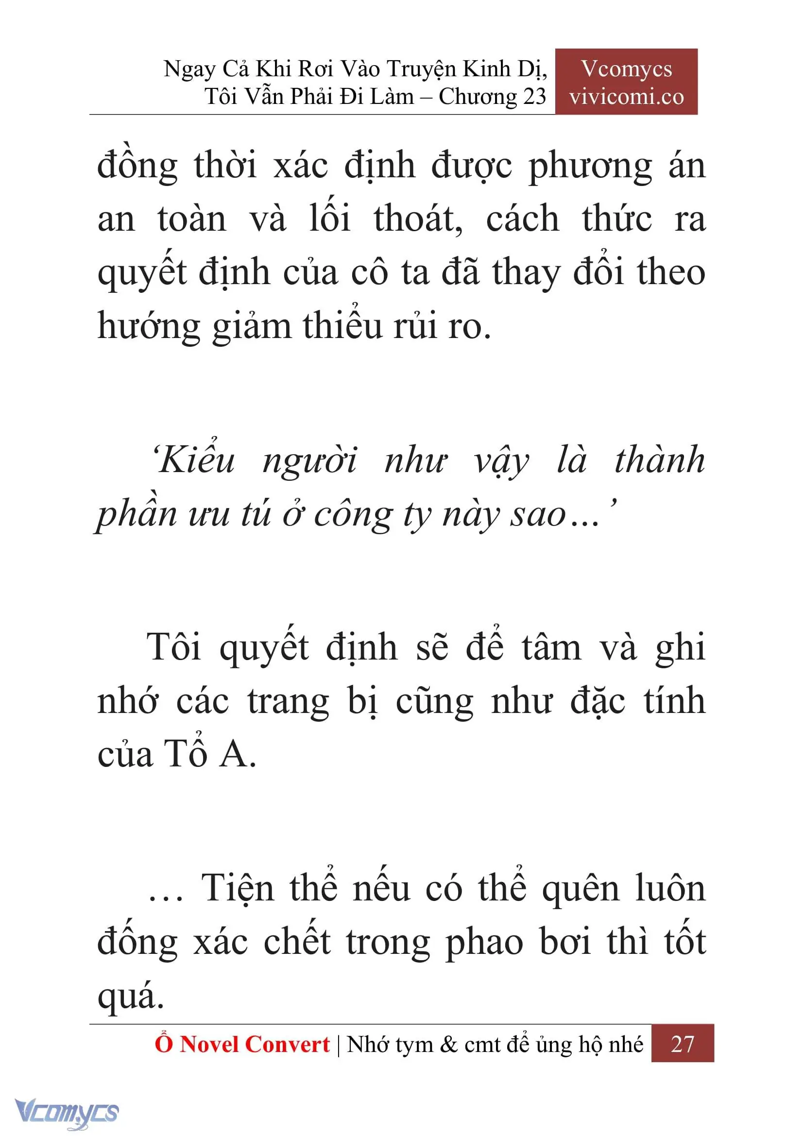 [Novel] Ngay Cả Khi Rơi Vào Truyện Kinh Dị, Tôi Vẫn Phải Đi Làm Chapter 23 - Trang 30