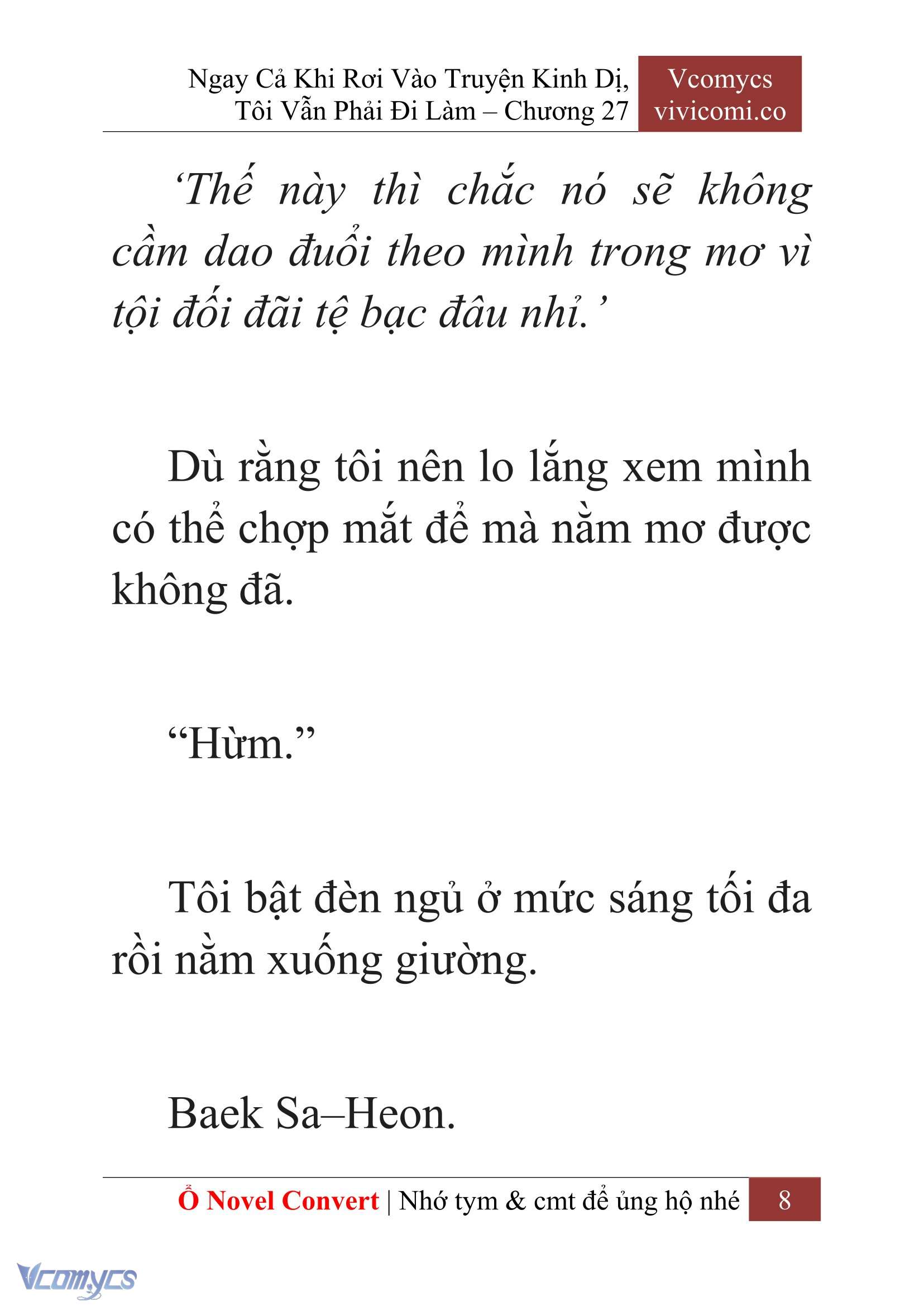 [Novel] Ngay Cả Khi Rơi Vào Truyện Kinh Dị, Tôi Vẫn Phải Đi Làm Chapter 27 - Trang 11