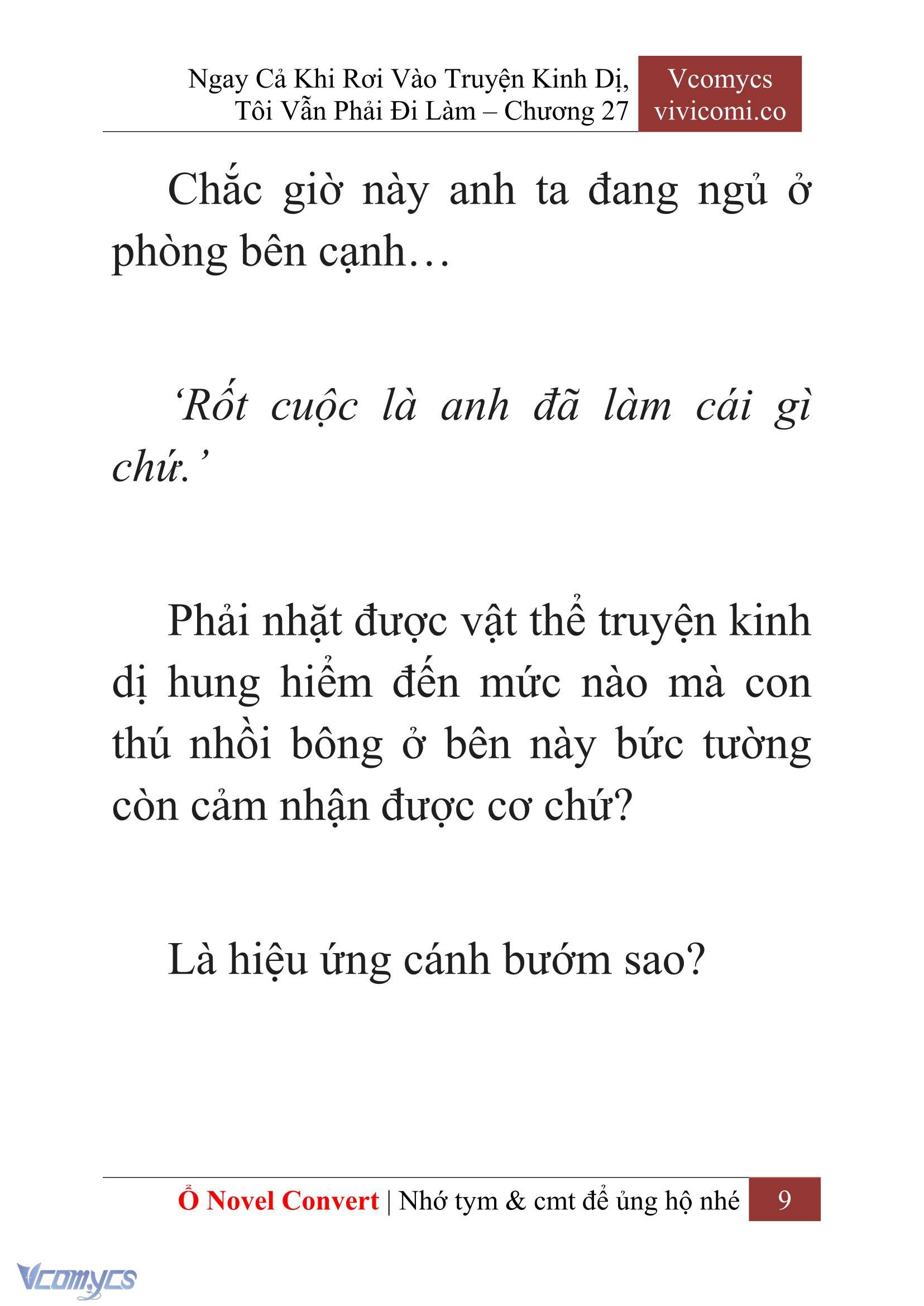 [Novel] Ngay Cả Khi Rơi Vào Truyện Kinh Dị, Tôi Vẫn Phải Đi Làm Chapter 27 - Trang 12