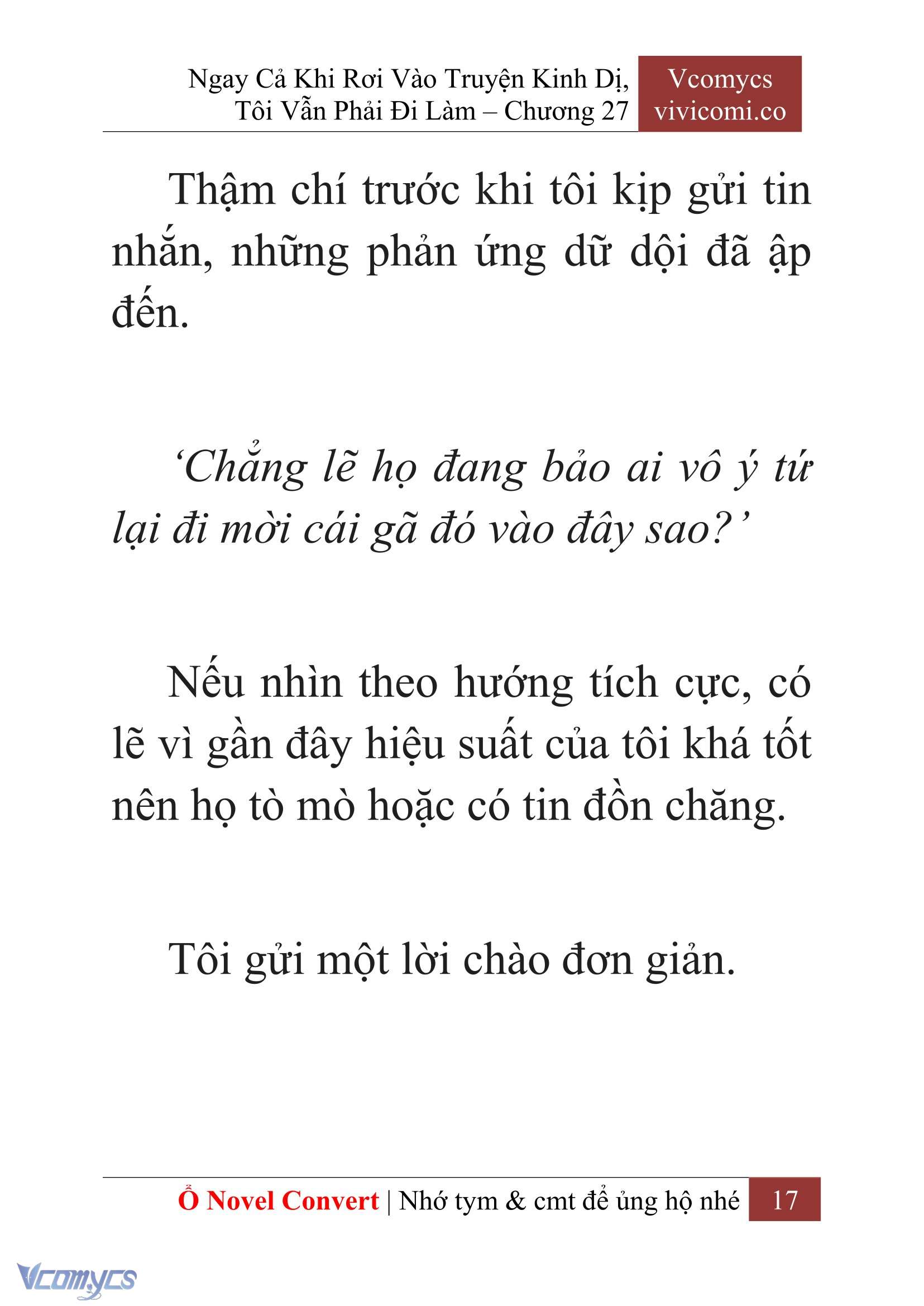 [Novel] Ngay Cả Khi Rơi Vào Truyện Kinh Dị, Tôi Vẫn Phải Đi Làm Chapter 27 - Trang 20