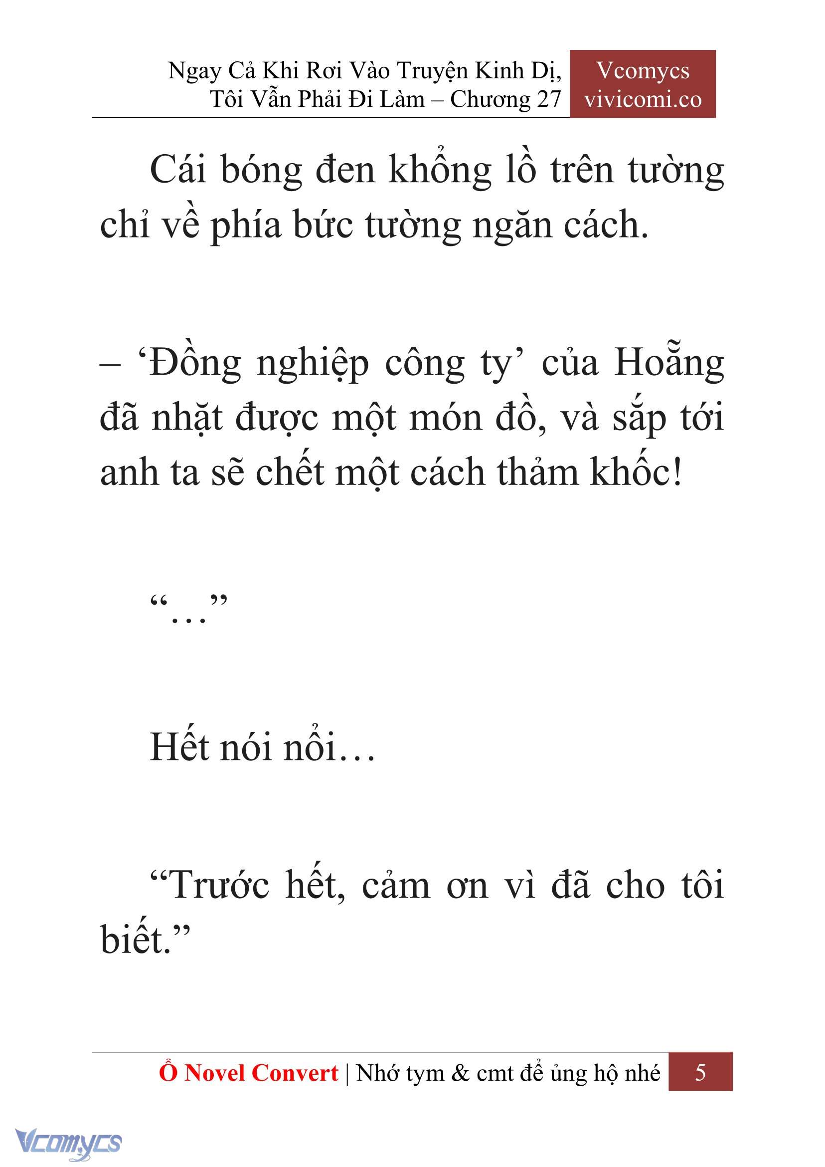 [Novel] Ngay Cả Khi Rơi Vào Truyện Kinh Dị, Tôi Vẫn Phải Đi Làm Chapter 27 - Trang 8