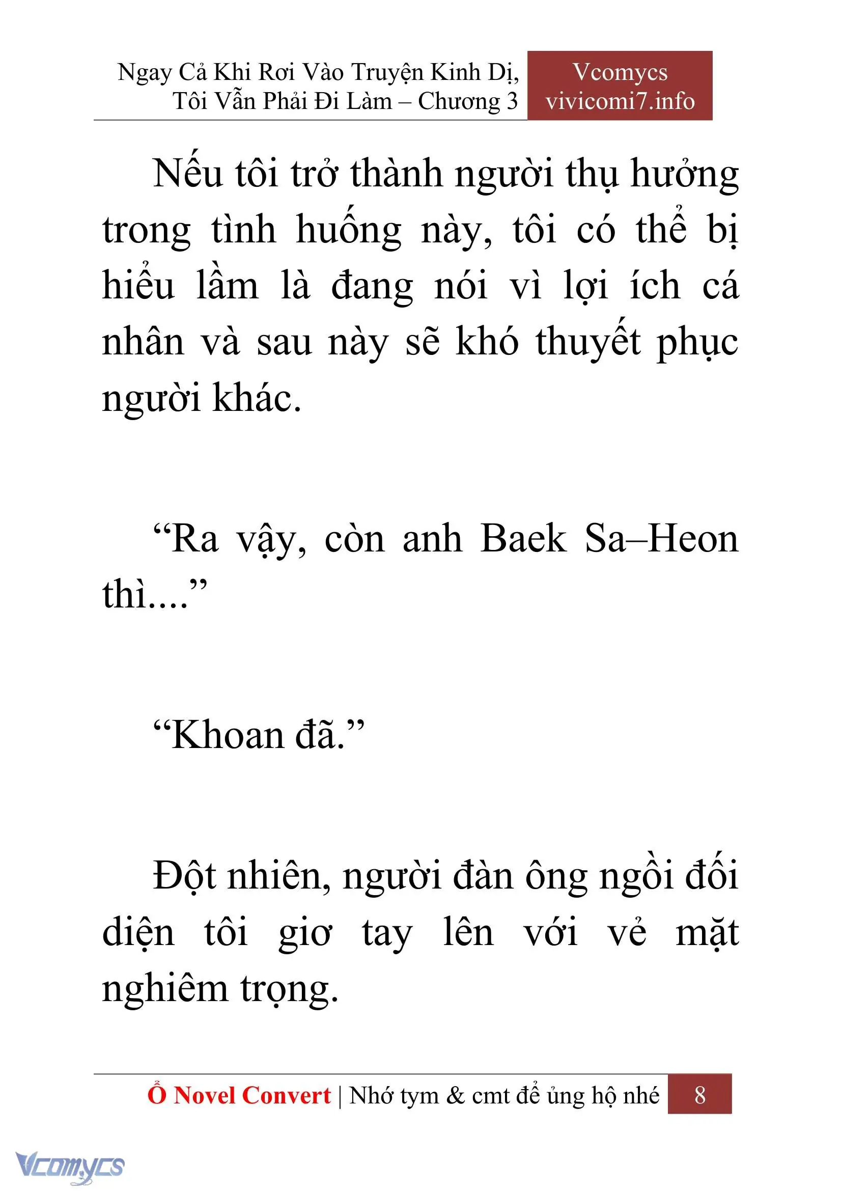 [Novel] Ngay Cả Khi Rơi Vào Truyện Kinh Dị, Tôi Vẫn Phải Đi Làm Chapter 3 - Trang 10