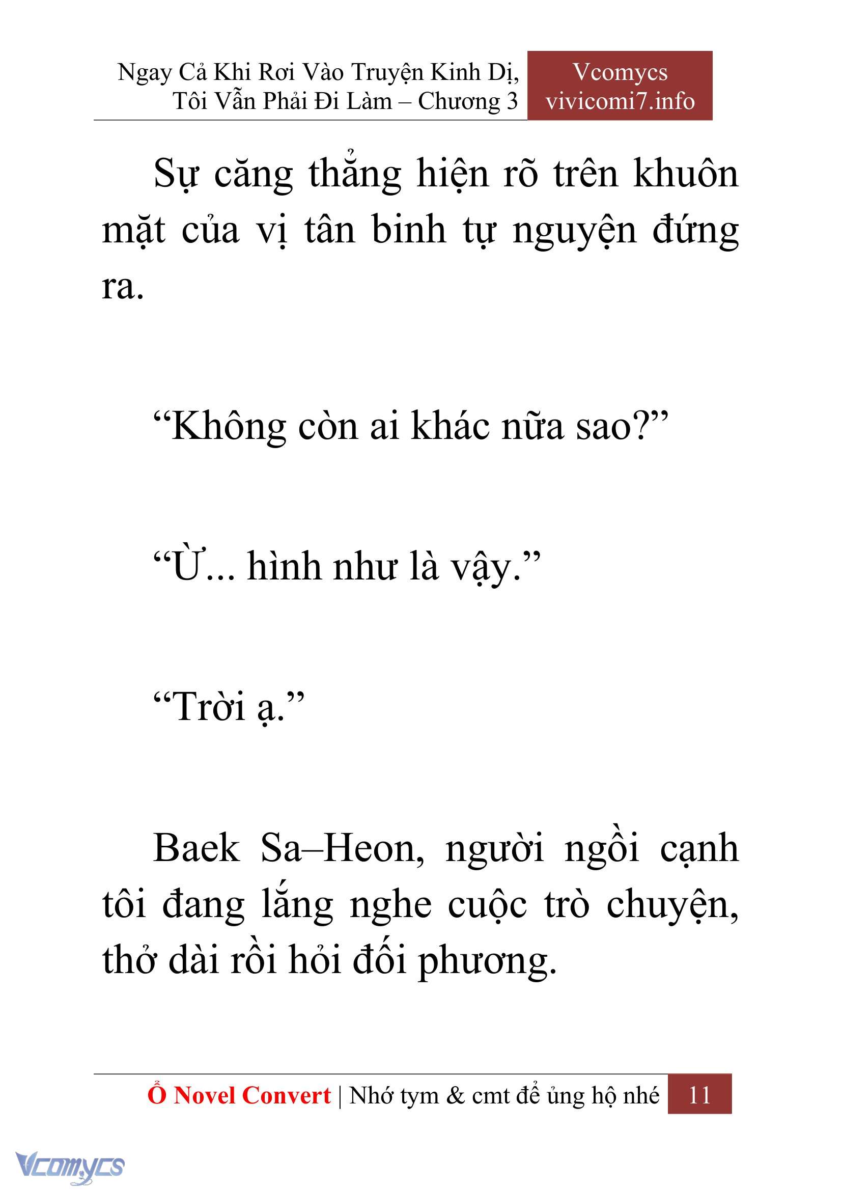 [Novel] Ngay Cả Khi Rơi Vào Truyện Kinh Dị, Tôi Vẫn Phải Đi Làm Chapter 3 - Trang 13