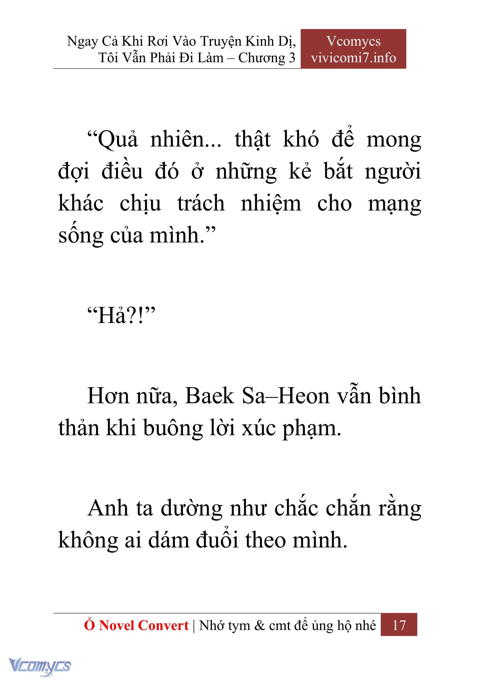 [Novel] Ngay Cả Khi Rơi Vào Truyện Kinh Dị, Tôi Vẫn Phải Đi Làm Chapter 3 - Trang 19