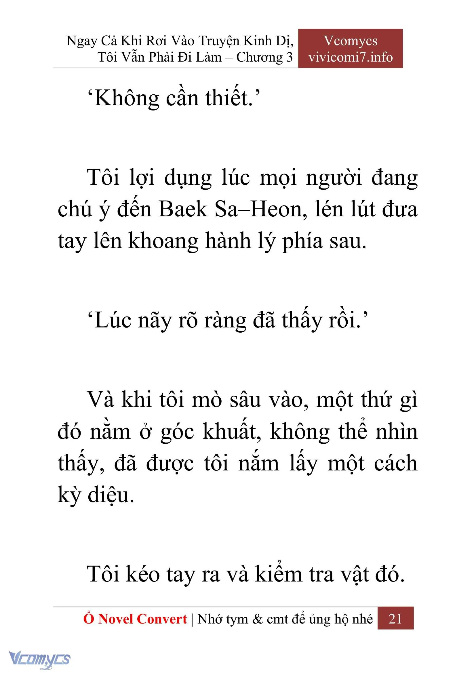 [Novel] Ngay Cả Khi Rơi Vào Truyện Kinh Dị, Tôi Vẫn Phải Đi Làm Chapter 3 - Trang 23