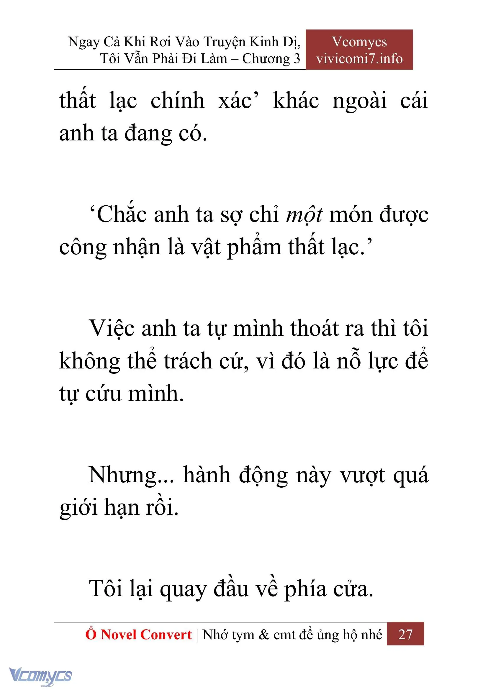 [Novel] Ngay Cả Khi Rơi Vào Truyện Kinh Dị, Tôi Vẫn Phải Đi Làm Chapter 3 - Trang 29