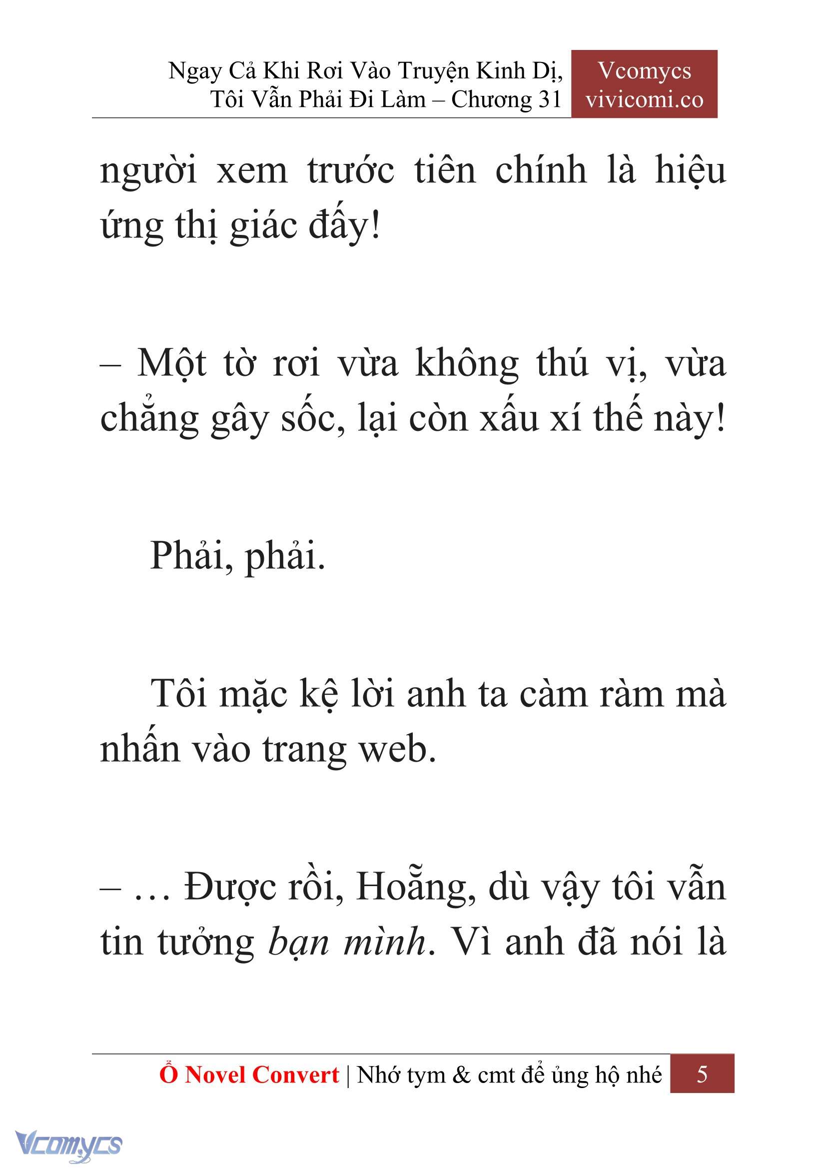 [Novel] Ngay Cả Khi Rơi Vào Truyện Kinh Dị, Tôi Vẫn Phải Đi Làm Chapter 31 - Trang 8
