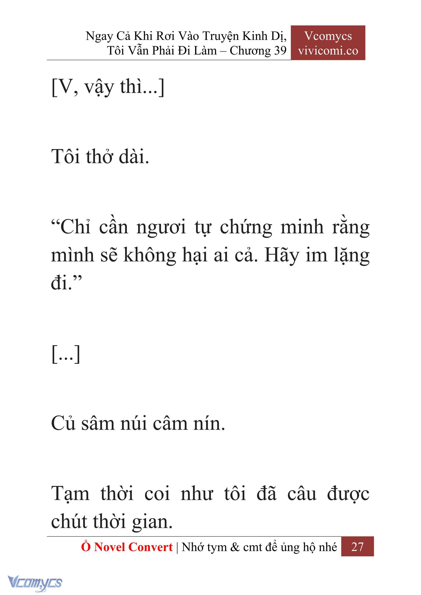 [Novel] Ngay Cả Khi Rơi Vào Truyện Kinh Dị, Tôi Vẫn Phải Đi Làm Chapter 39 - Trang 30