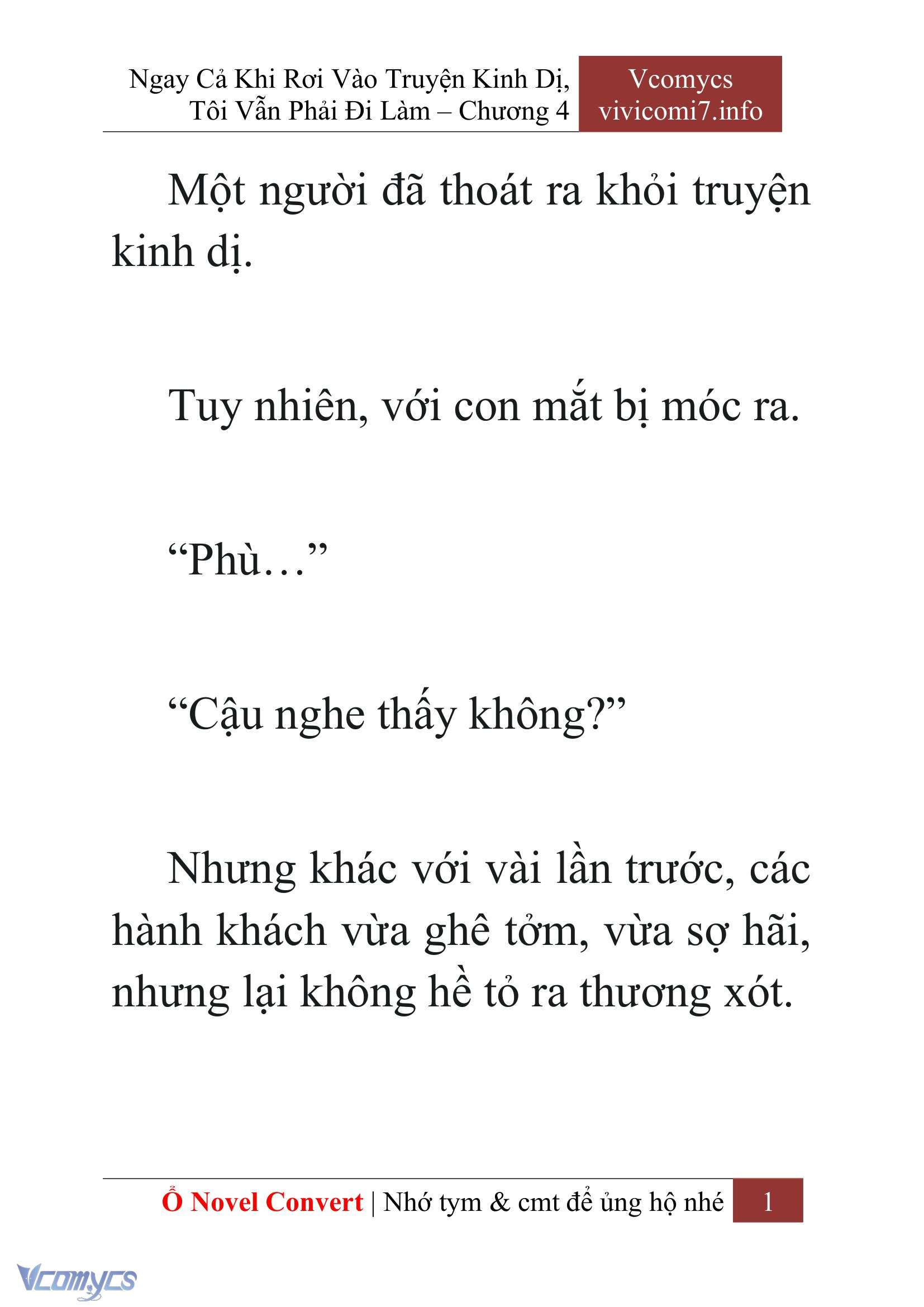 [Novel] Ngay Cả Khi Rơi Vào Truyện Kinh Dị, Tôi Vẫn Phải Đi Làm Chapter 4 - Trang 4