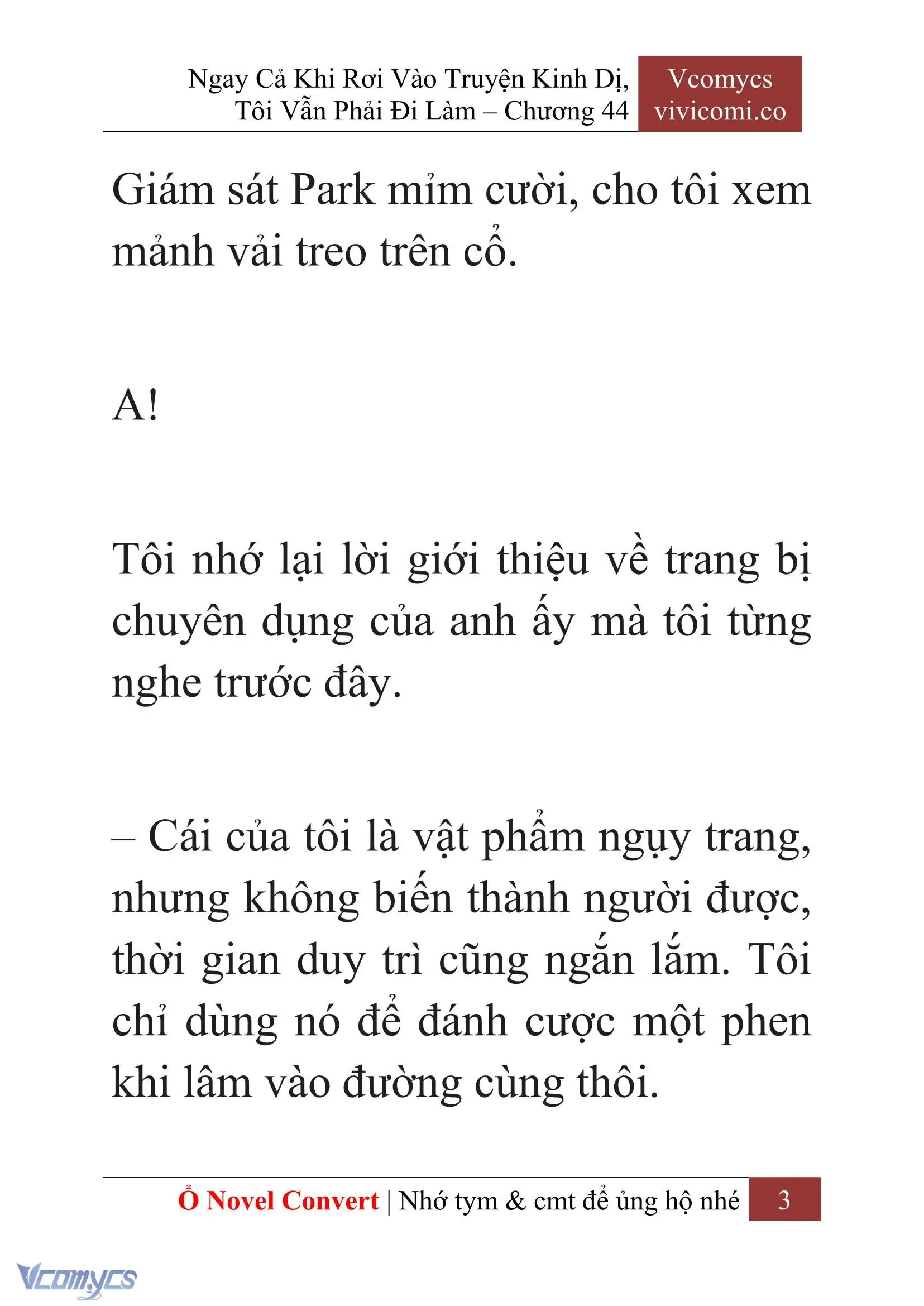 [Novel] Ngay Cả Khi Rơi Vào Truyện Kinh Dị, Tôi Vẫn Phải Đi Làm Chapter 44 - Trang 6