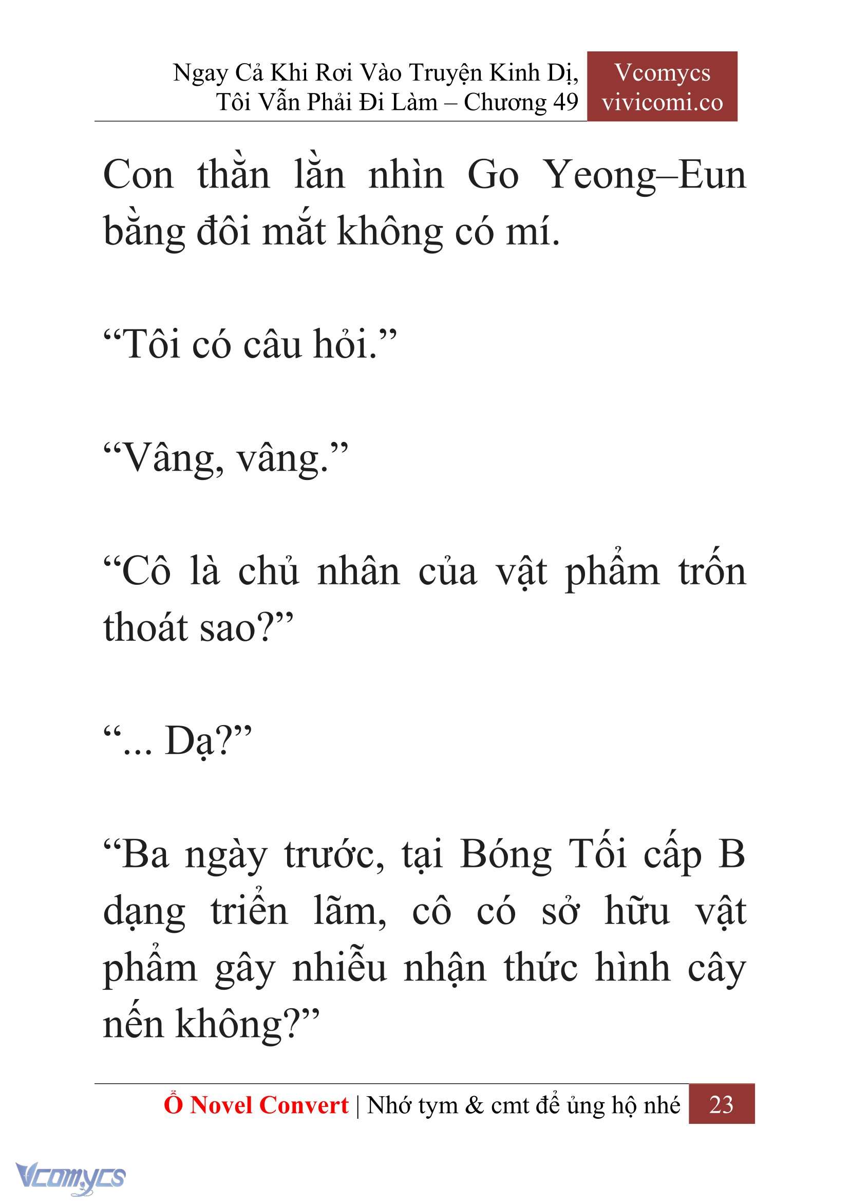 [Novel] Ngay Cả Khi Rơi Vào Truyện Kinh Dị, Tôi Vẫn Phải Đi Làm Chapter 49 - Trang 26