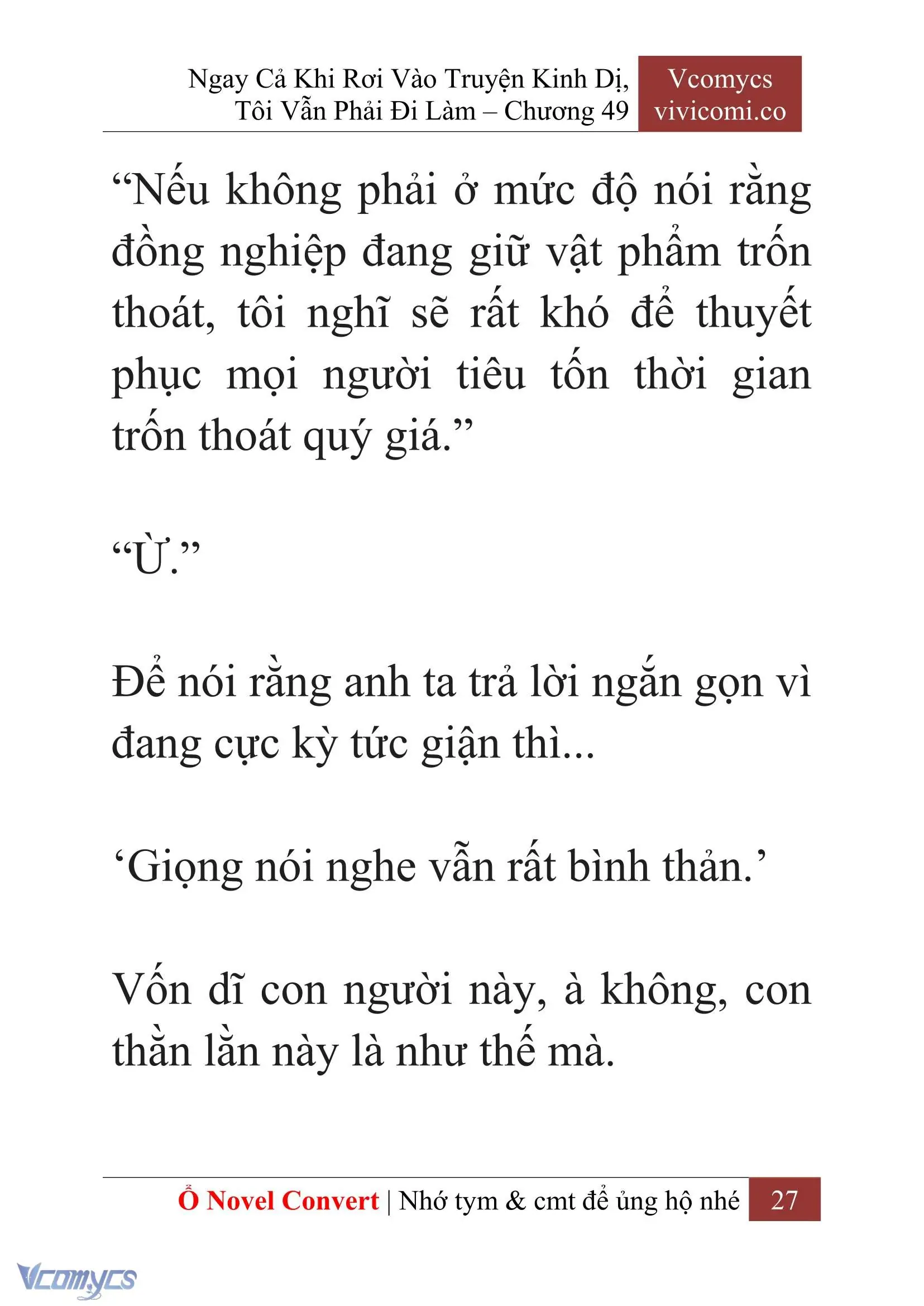 [Novel] Ngay Cả Khi Rơi Vào Truyện Kinh Dị, Tôi Vẫn Phải Đi Làm Chapter 49 - Trang 30