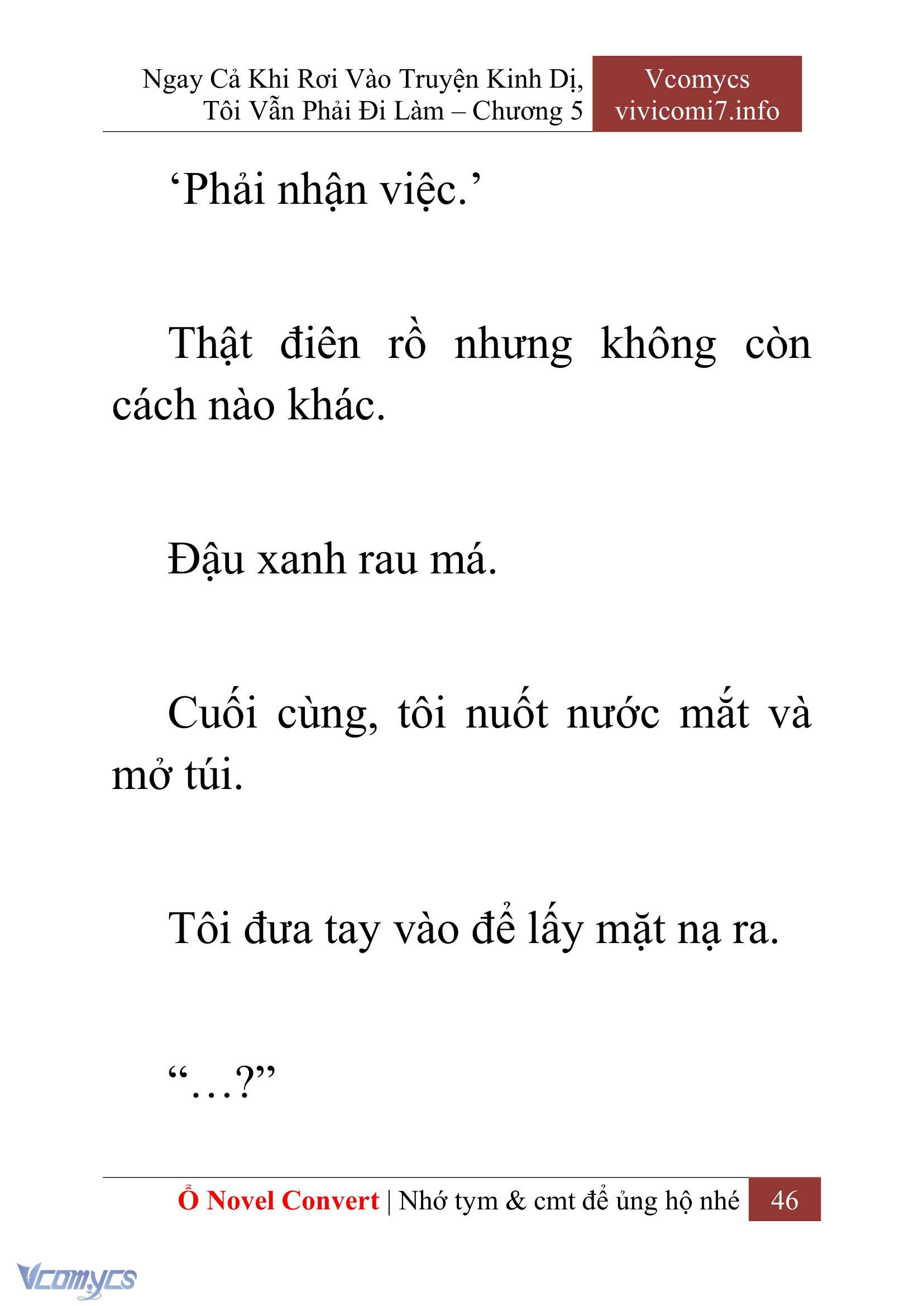 [Novel] Ngay Cả Khi Rơi Vào Truyện Kinh Dị, Tôi Vẫn Phải Đi Làm Chapter 5 - Trang 49