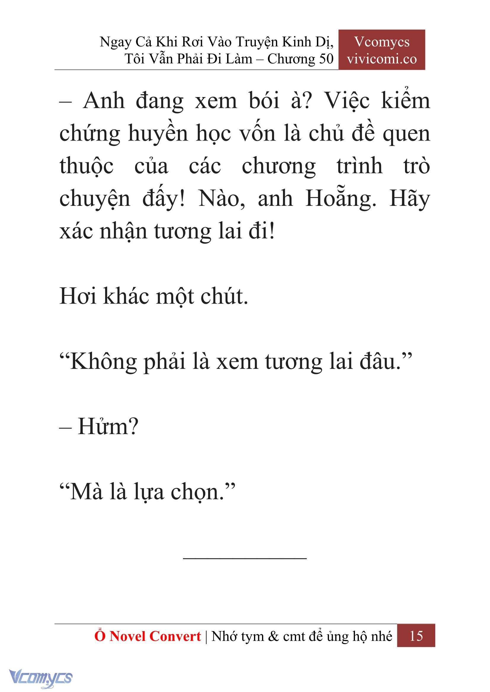 [Novel] Ngay Cả Khi Rơi Vào Truyện Kinh Dị, Tôi Vẫn Phải Đi Làm Chapter 50 - Trang 18