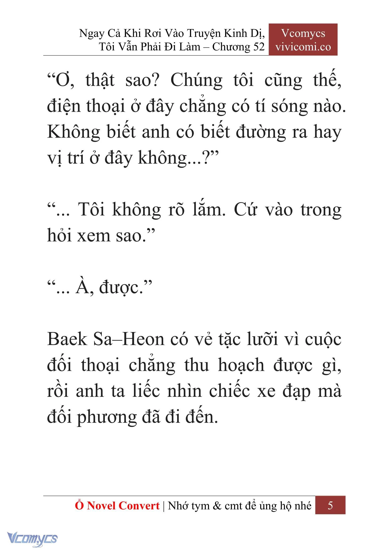 [Novel] Ngay Cả Khi Rơi Vào Truyện Kinh Dị, Tôi Vẫn Phải Đi Làm Chapter 52 - Trang 8