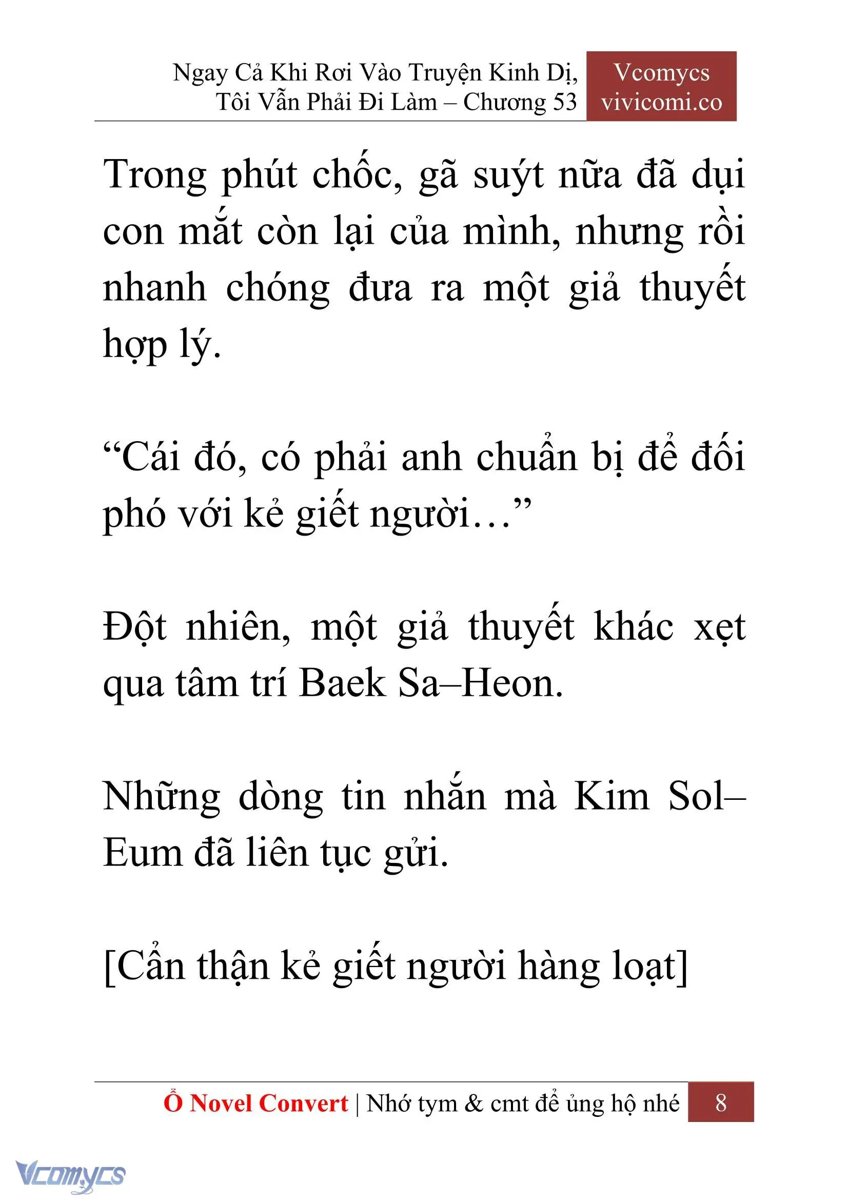 [Novel] Ngay Cả Khi Rơi Vào Truyện Kinh Dị, Tôi Vẫn Phải Đi Làm Chapter 53 - Trang 11