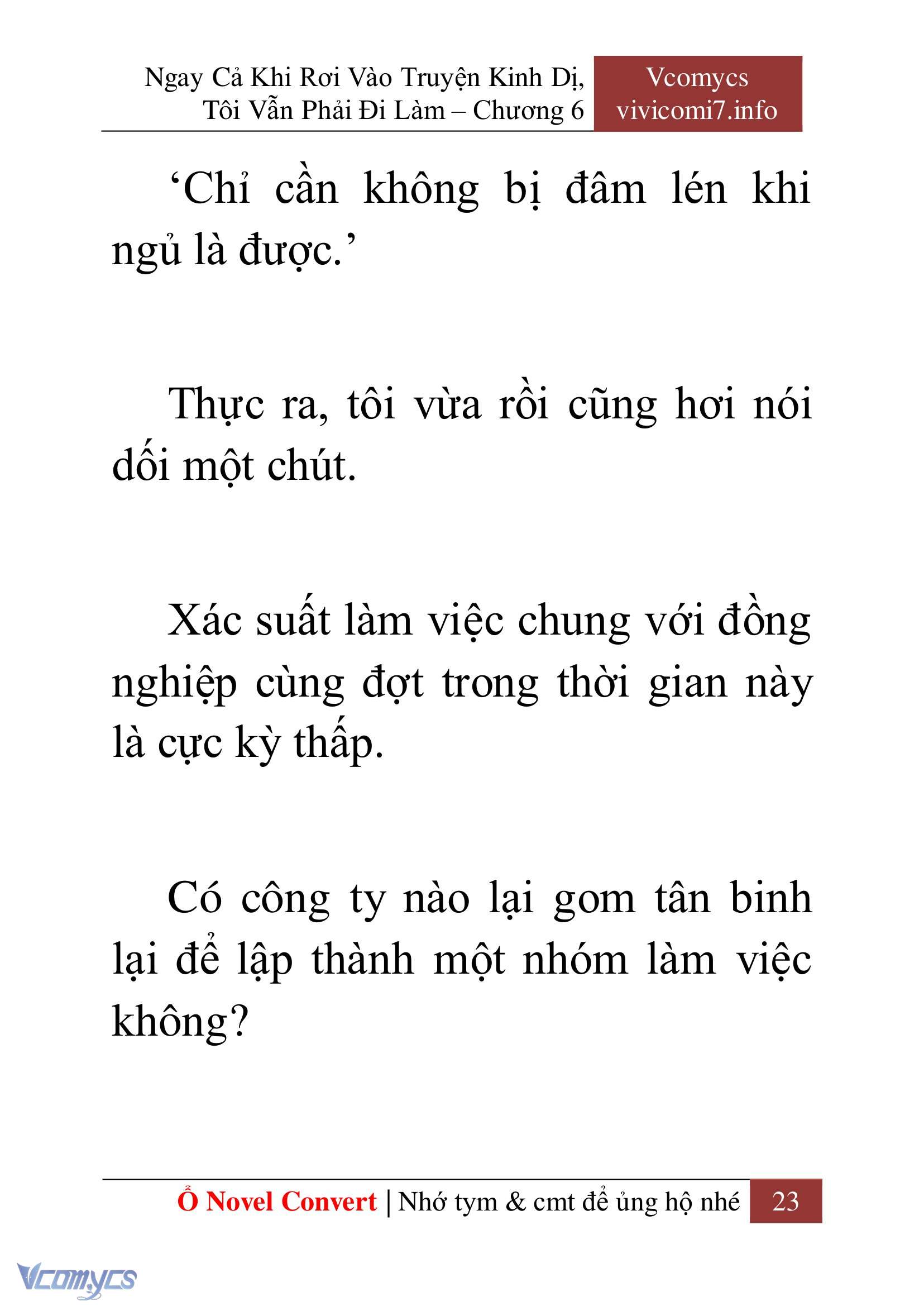 [Novel] Ngay Cả Khi Rơi Vào Truyện Kinh Dị, Tôi Vẫn Phải Đi Làm Chapter 6 - Trang 26