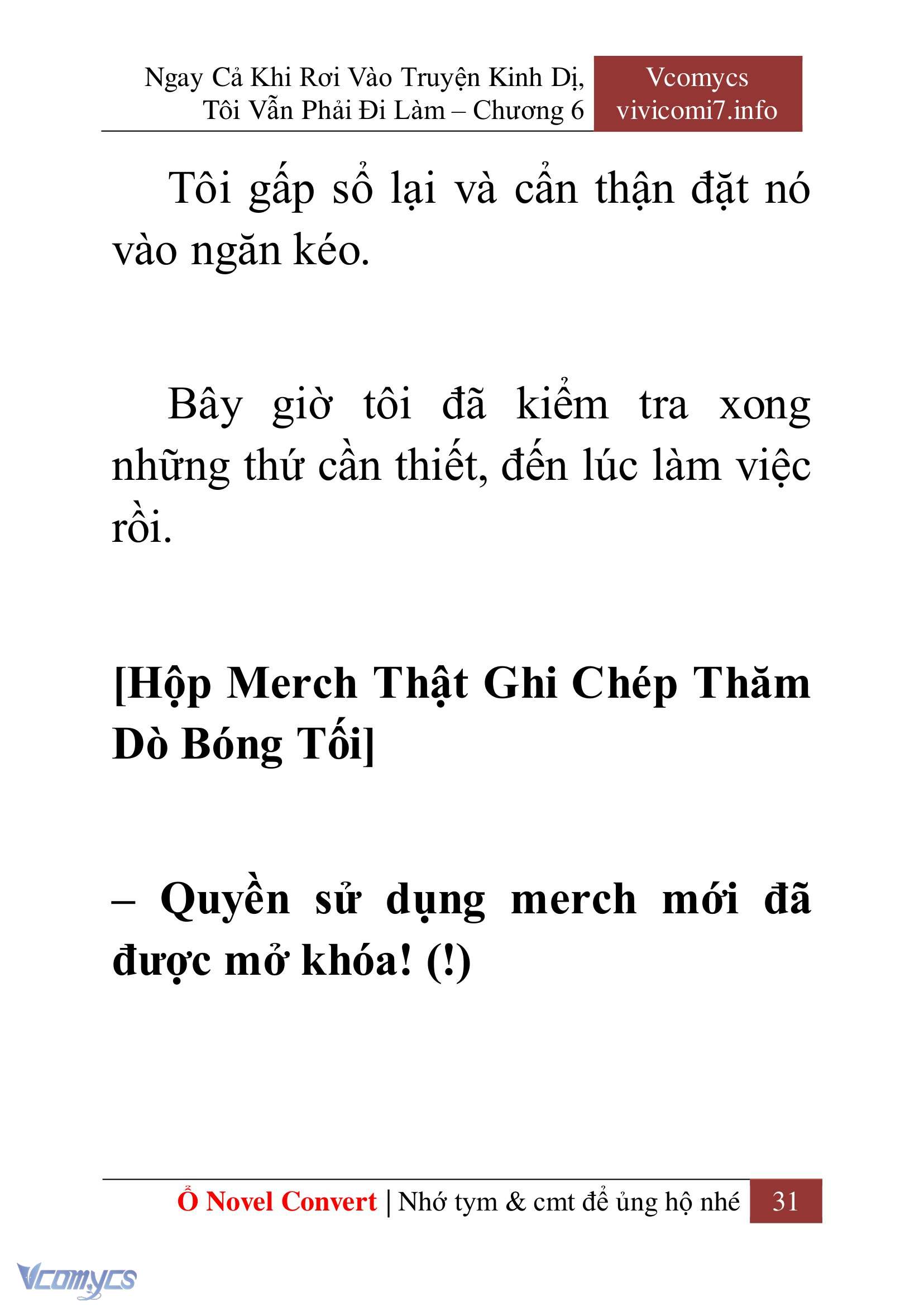 [Novel] Ngay Cả Khi Rơi Vào Truyện Kinh Dị, Tôi Vẫn Phải Đi Làm Chapter 6 - Trang 34