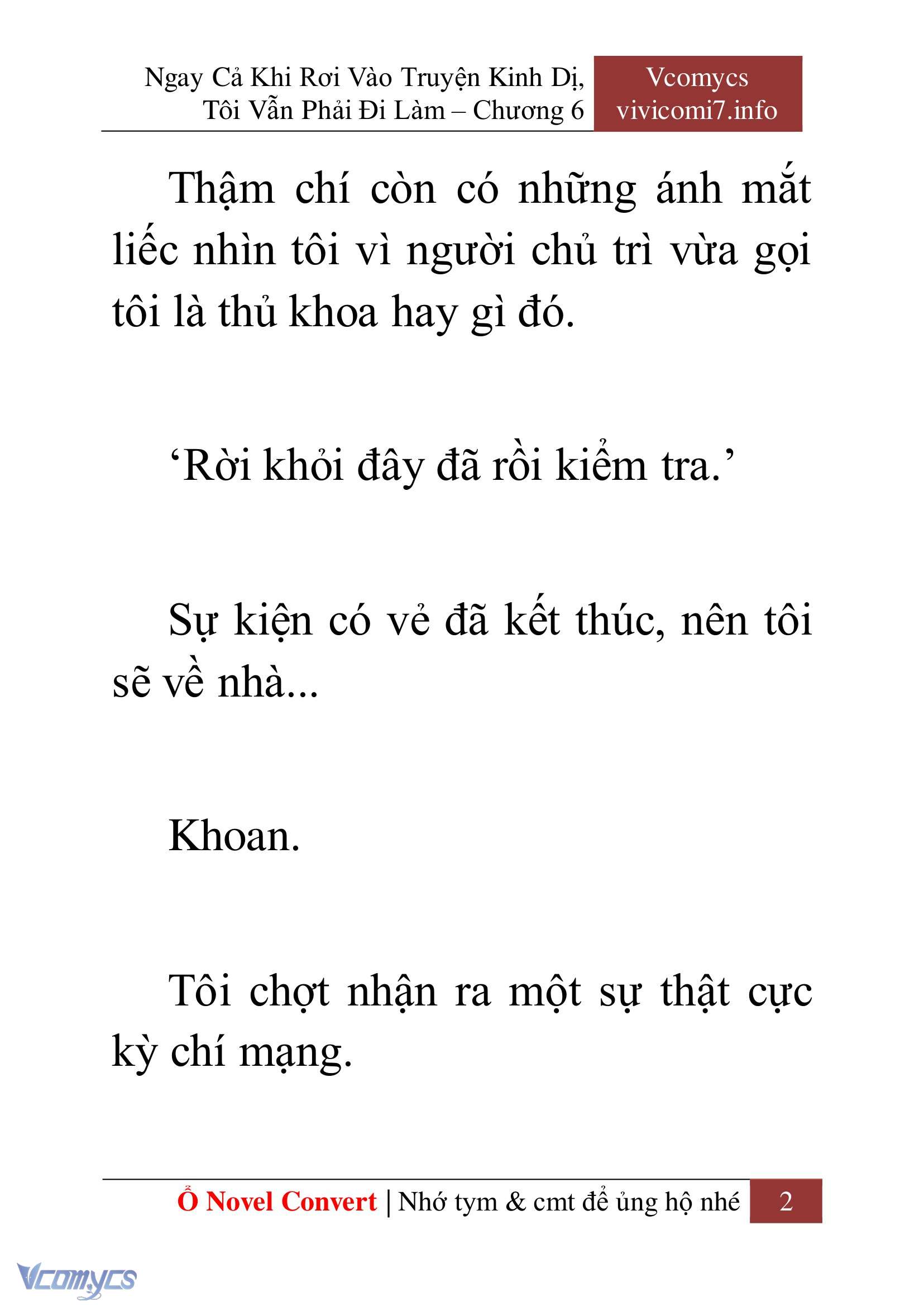 [Novel] Ngay Cả Khi Rơi Vào Truyện Kinh Dị, Tôi Vẫn Phải Đi Làm Chapter 6 - Trang 5