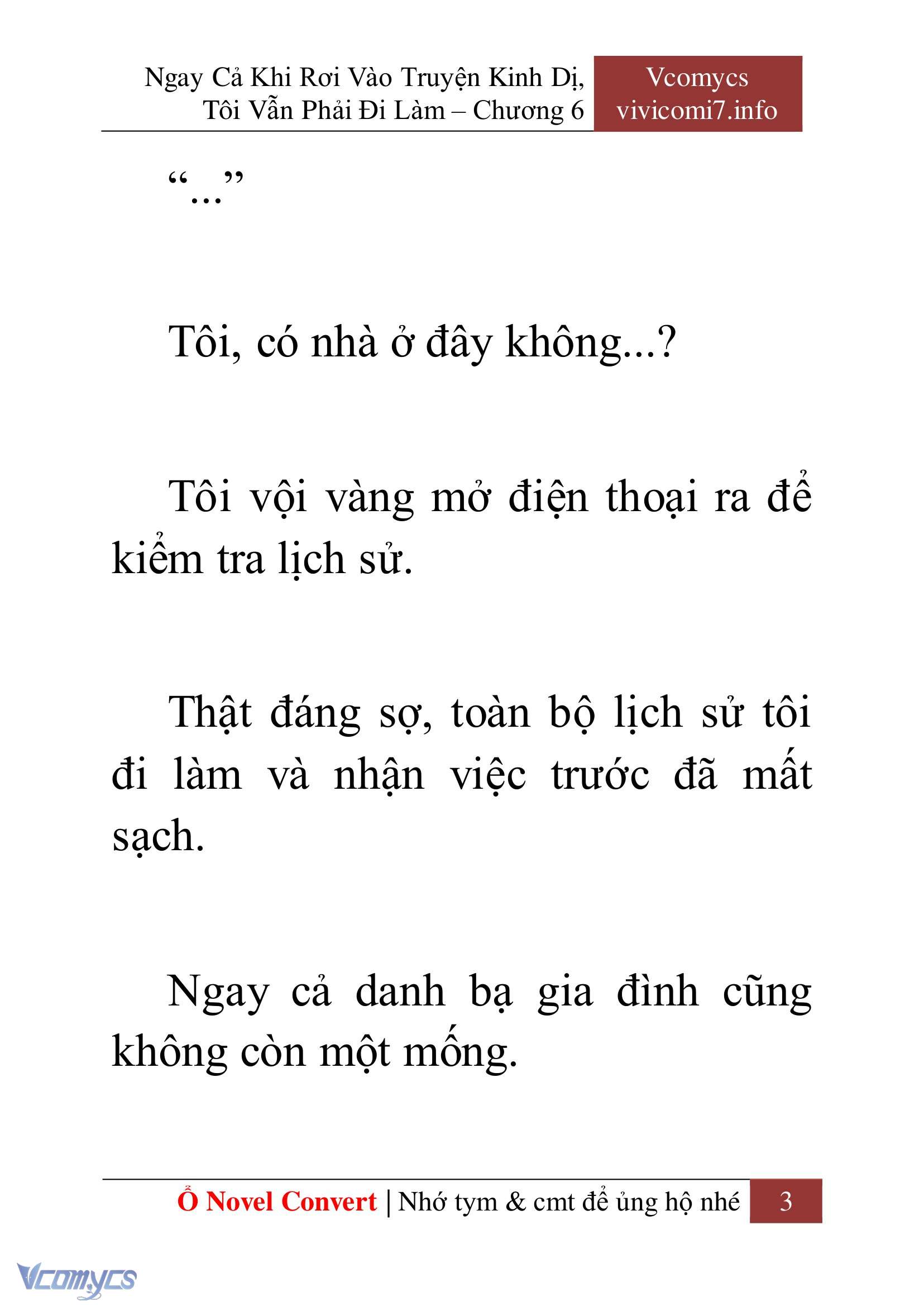 [Novel] Ngay Cả Khi Rơi Vào Truyện Kinh Dị, Tôi Vẫn Phải Đi Làm Chapter 6 - Trang 6