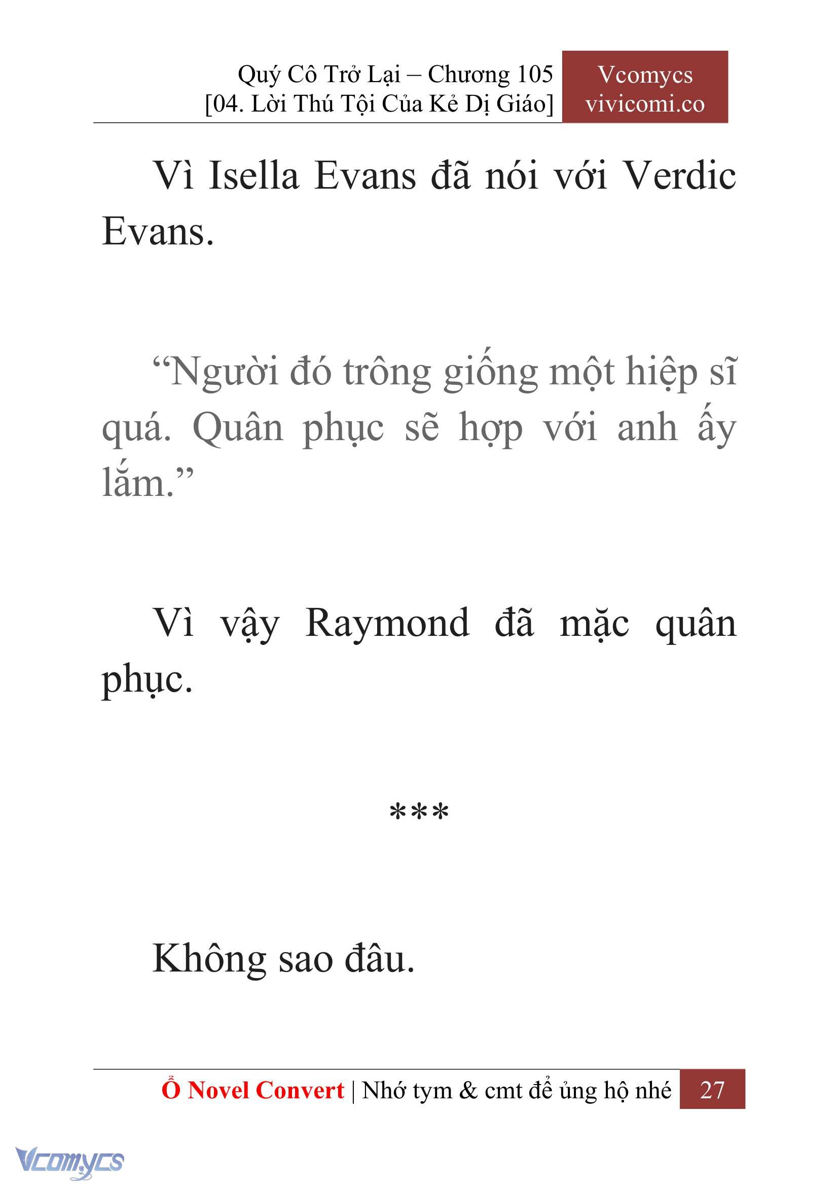 [Novel] Quý Cô Trở Lại Chapter 105 - Trang 30