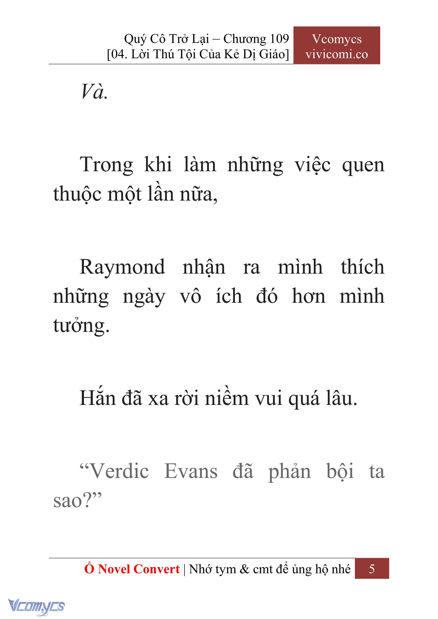 [Novel] Quý Cô Trở Lại Chapter 109 - Trang 8