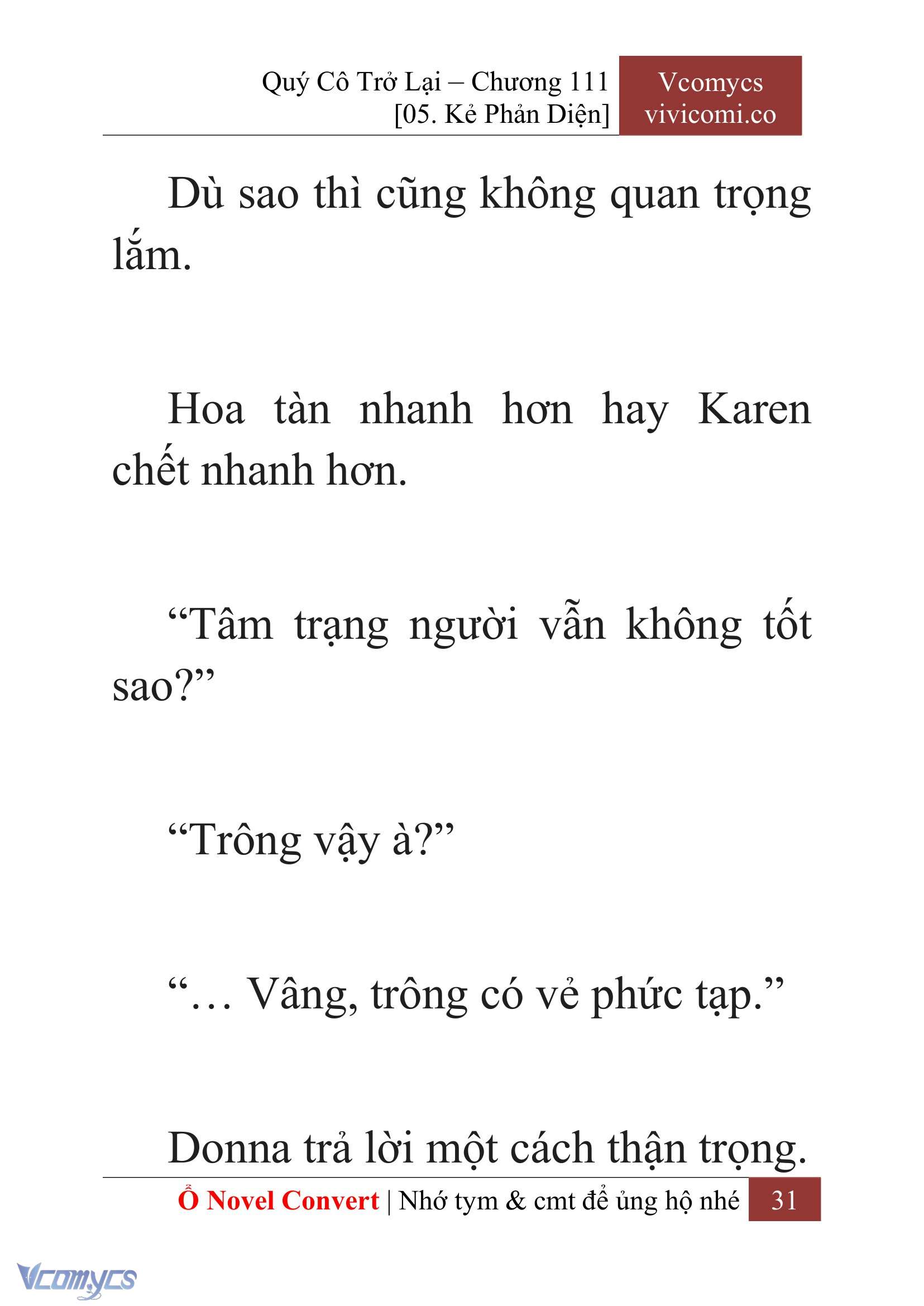 [Novel] Quý Cô Trở Lại Chapter 111 - Trang 34