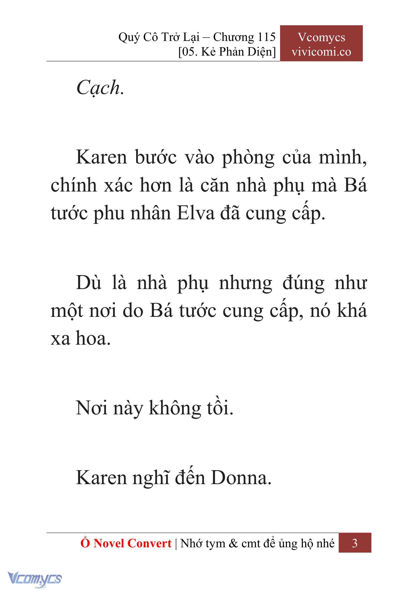 [Novel] Quý Cô Trở Lại Chapter 115 - Trang 6
