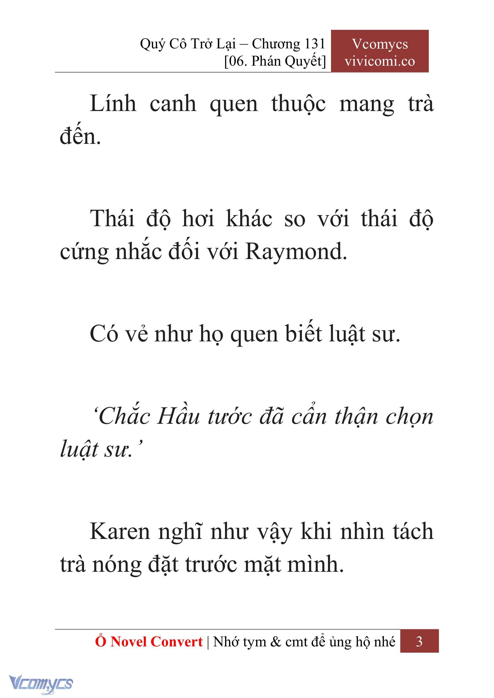 [Novel] Quý Cô Trở Lại Chapter 131 - Trang 6