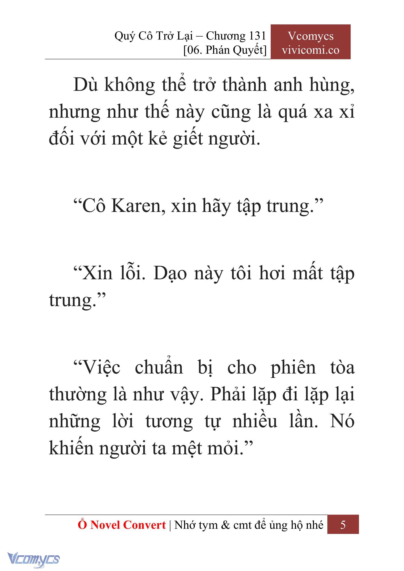 [Novel] Quý Cô Trở Lại Chapter 131 - Trang 8