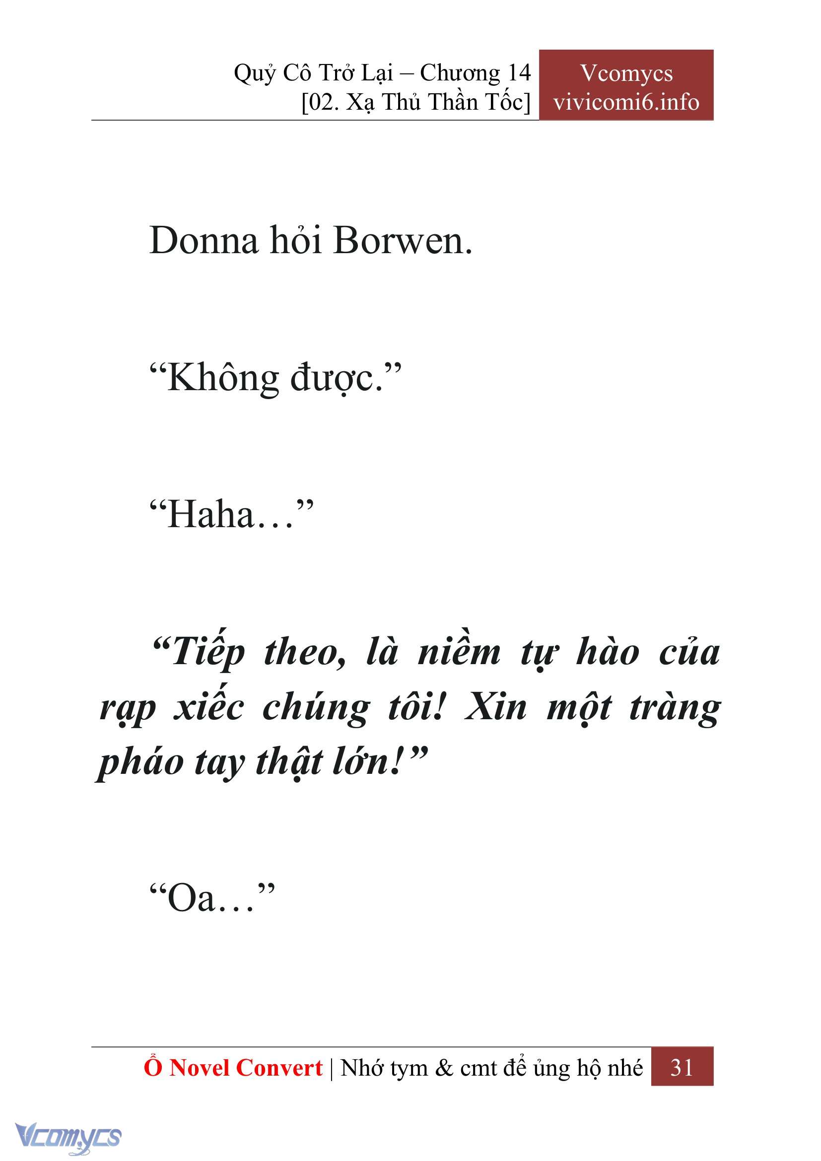 [Novel] Quý Cô Trở Lại Chapter 14 - Trang 34