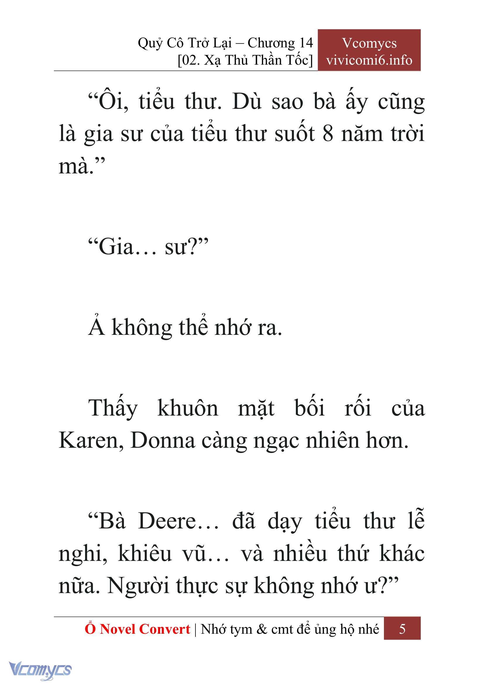 [Novel] Quý Cô Trở Lại Chapter 14 - Trang 8