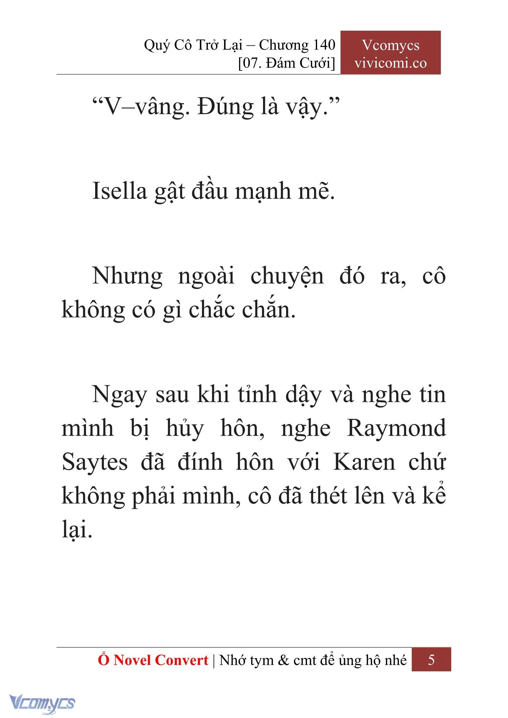 [Novel] Quý Cô Trở Lại Chapter 140 - Trang 8