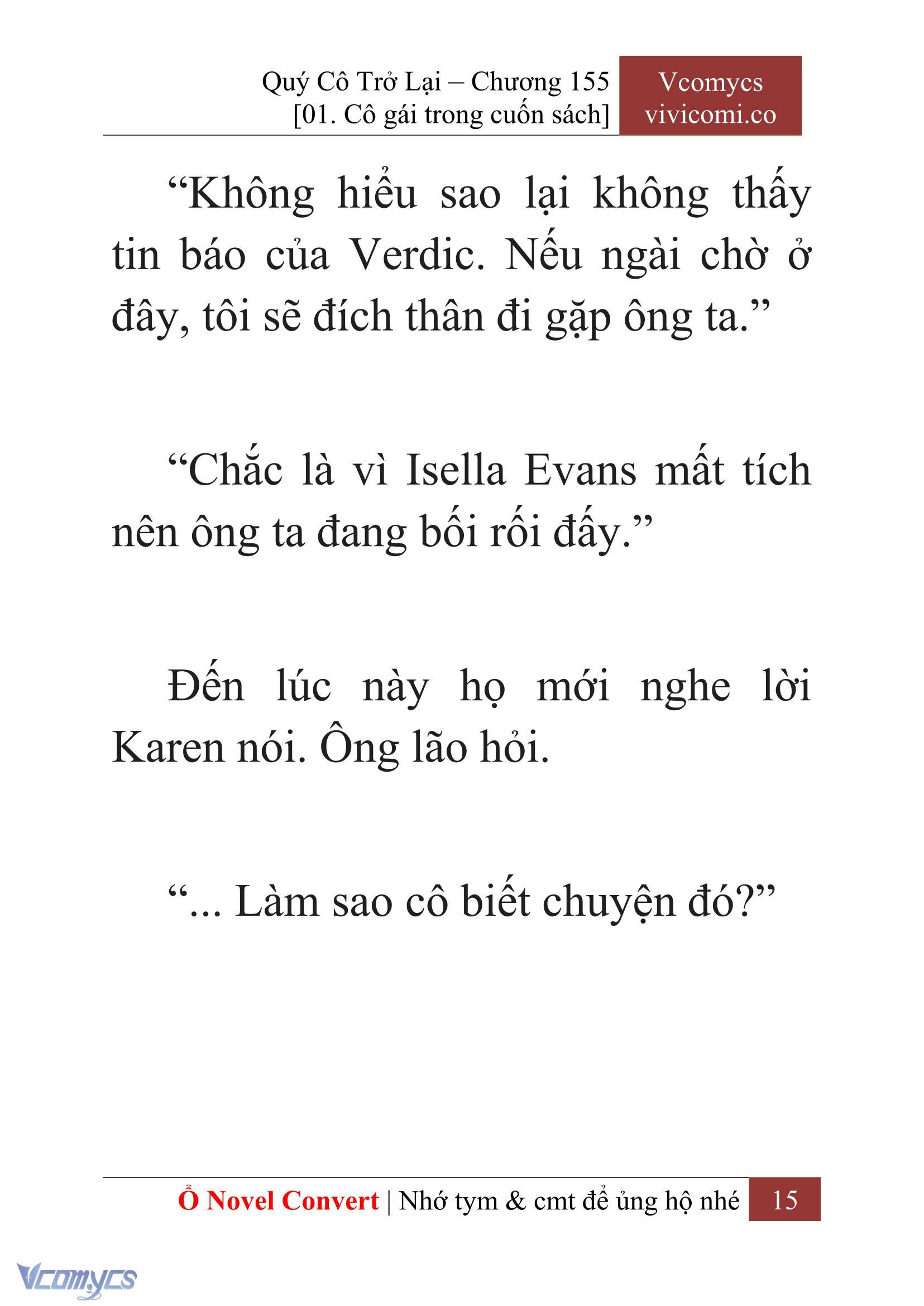 [Novel] Quý Cô Trở Lại Chapter 155 - Trang 18