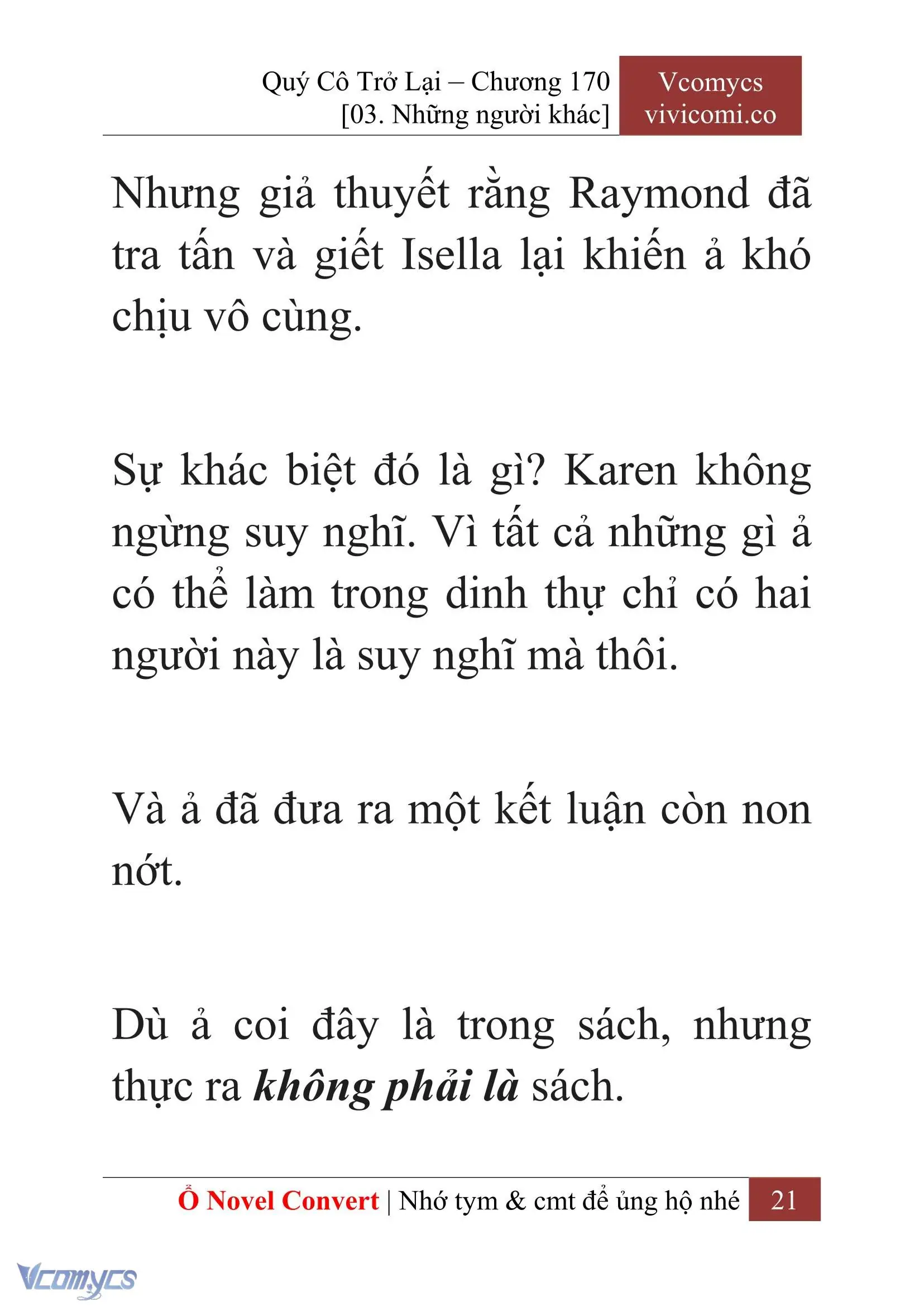[Novel] Quý Cô Trở Lại Chapter 170 - Trang 24