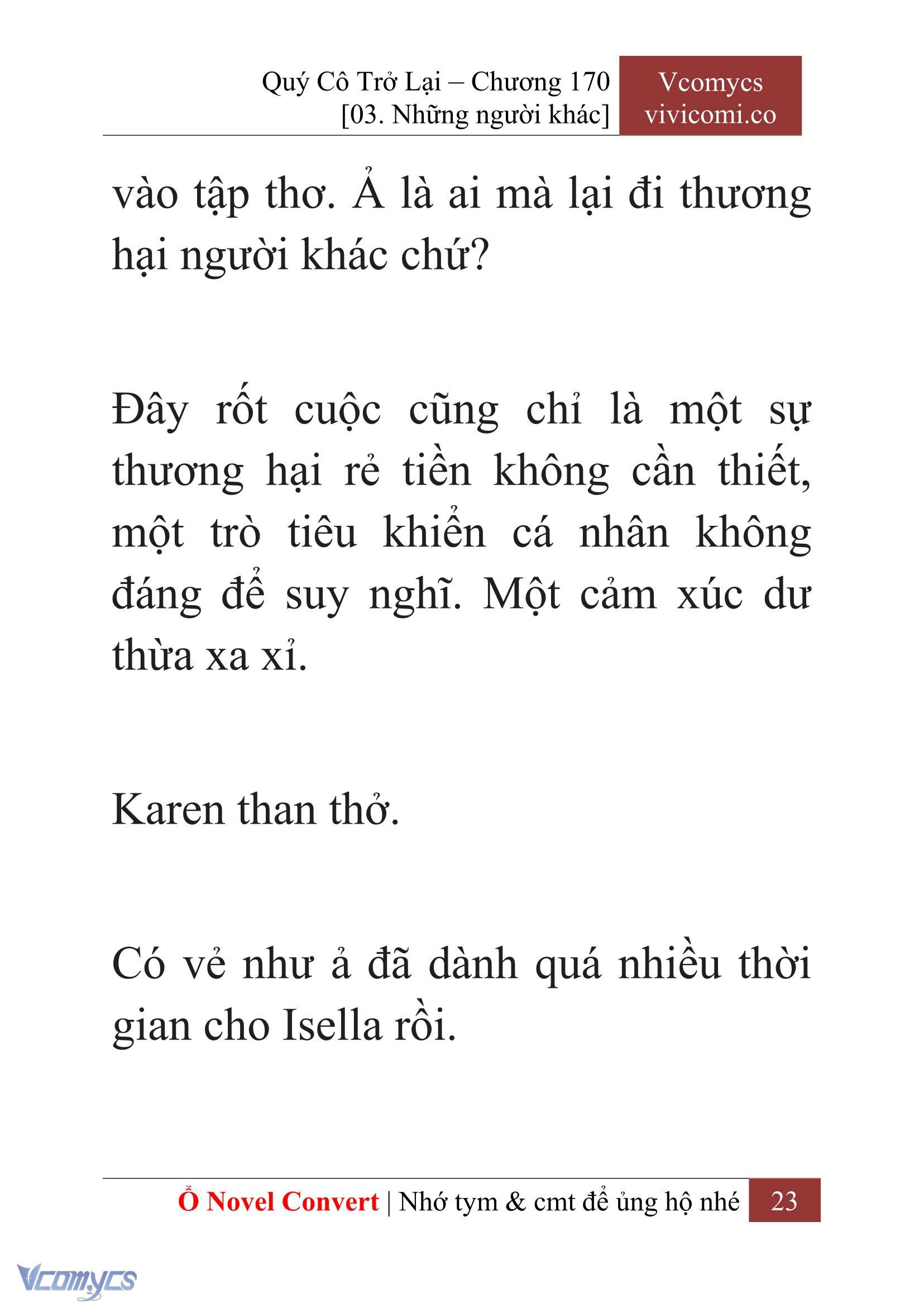 [Novel] Quý Cô Trở Lại Chapter 170 - Trang 26