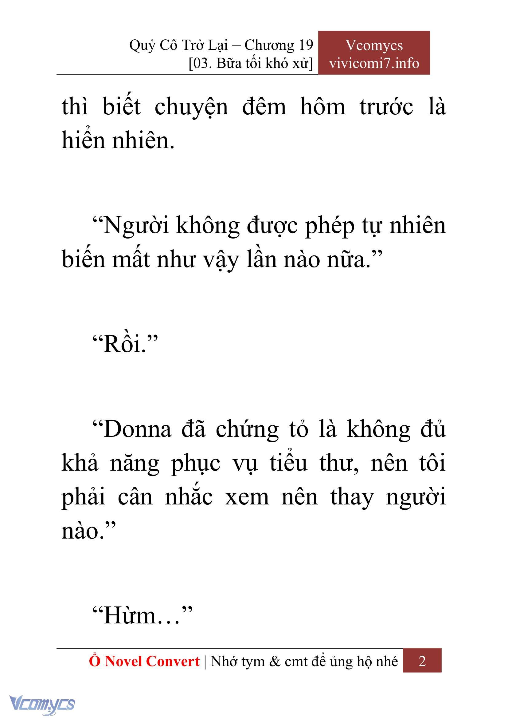 [Novel] Quý Cô Trở Lại Chapter 19 - Trang 5