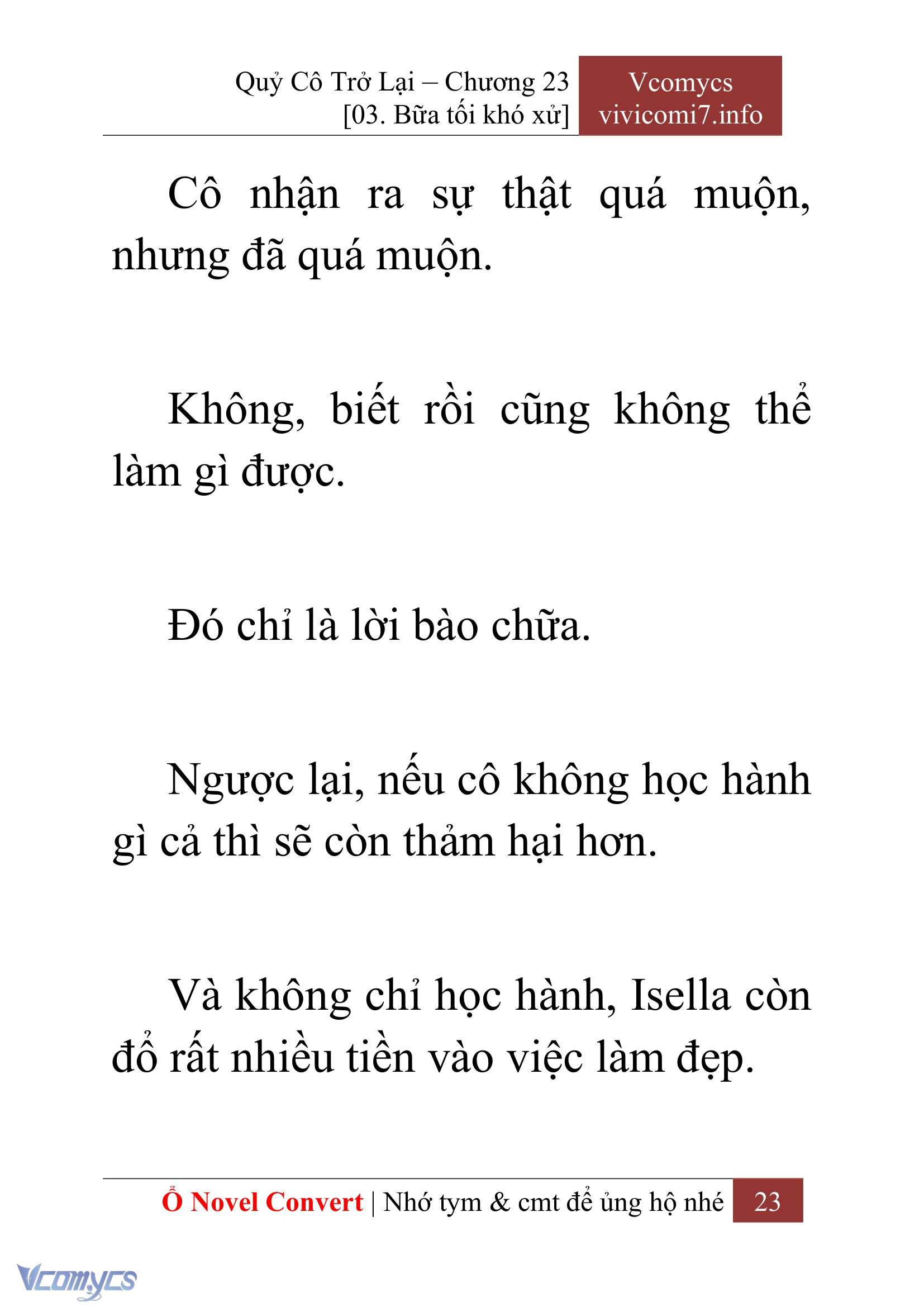 [Novel] Quý Cô Trở Lại Chapter 23 - Trang 26