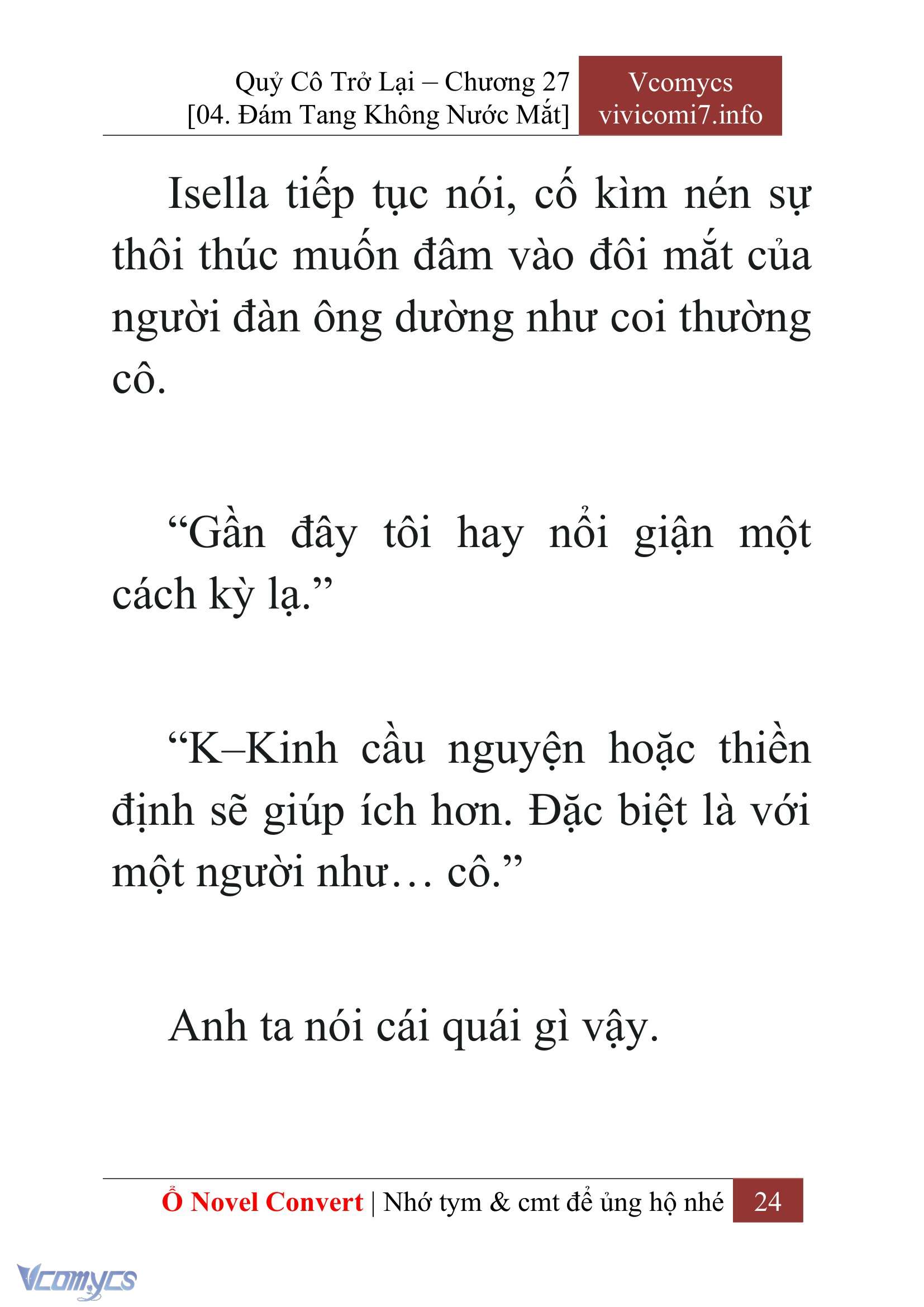 [Novel] Quý Cô Trở Lại Chapter 27 - Trang 27