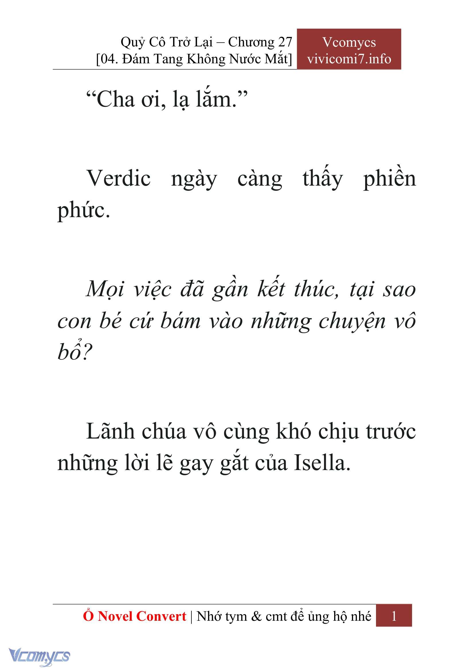 [Novel] Quý Cô Trở Lại Chapter 27 - Trang 4