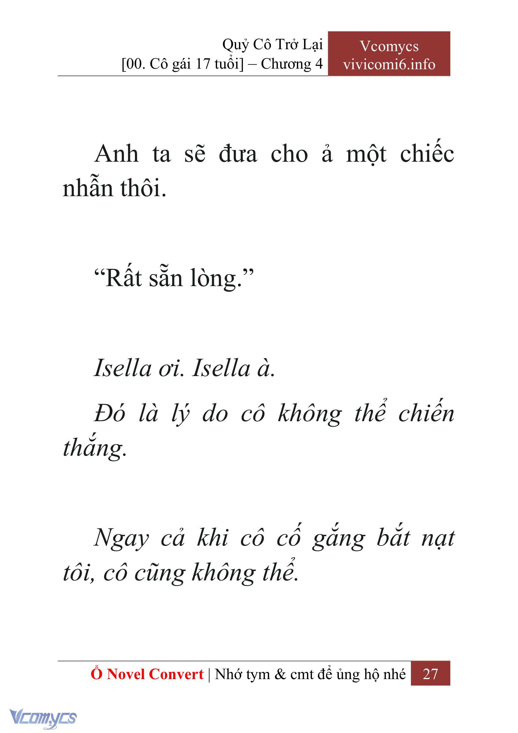 [Novel] Quý Cô Trở Lại Chapter 4 - Trang 30