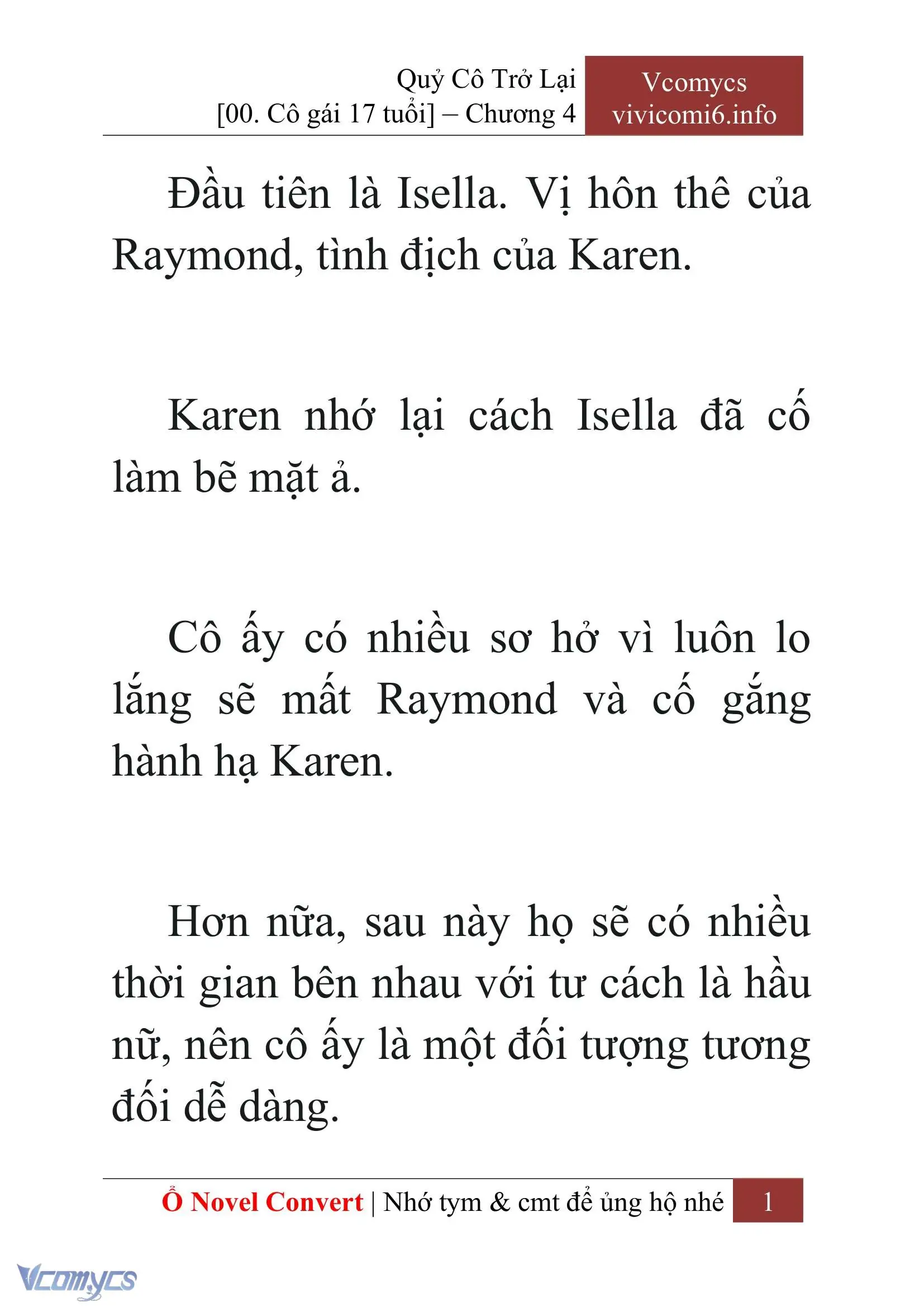 [Novel] Quý Cô Trở Lại Chapter 4 - Trang 4