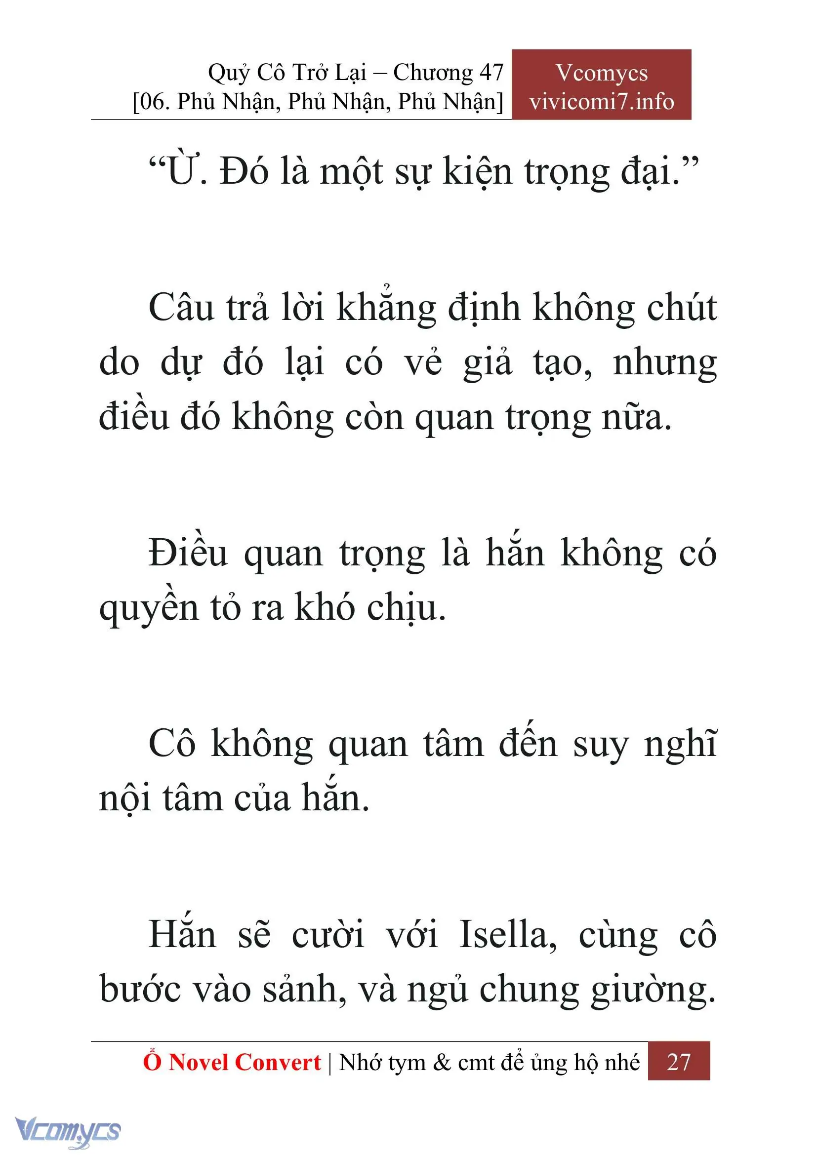 [Novel] Quý Cô Trở Lại Chapter 47 - Trang 30