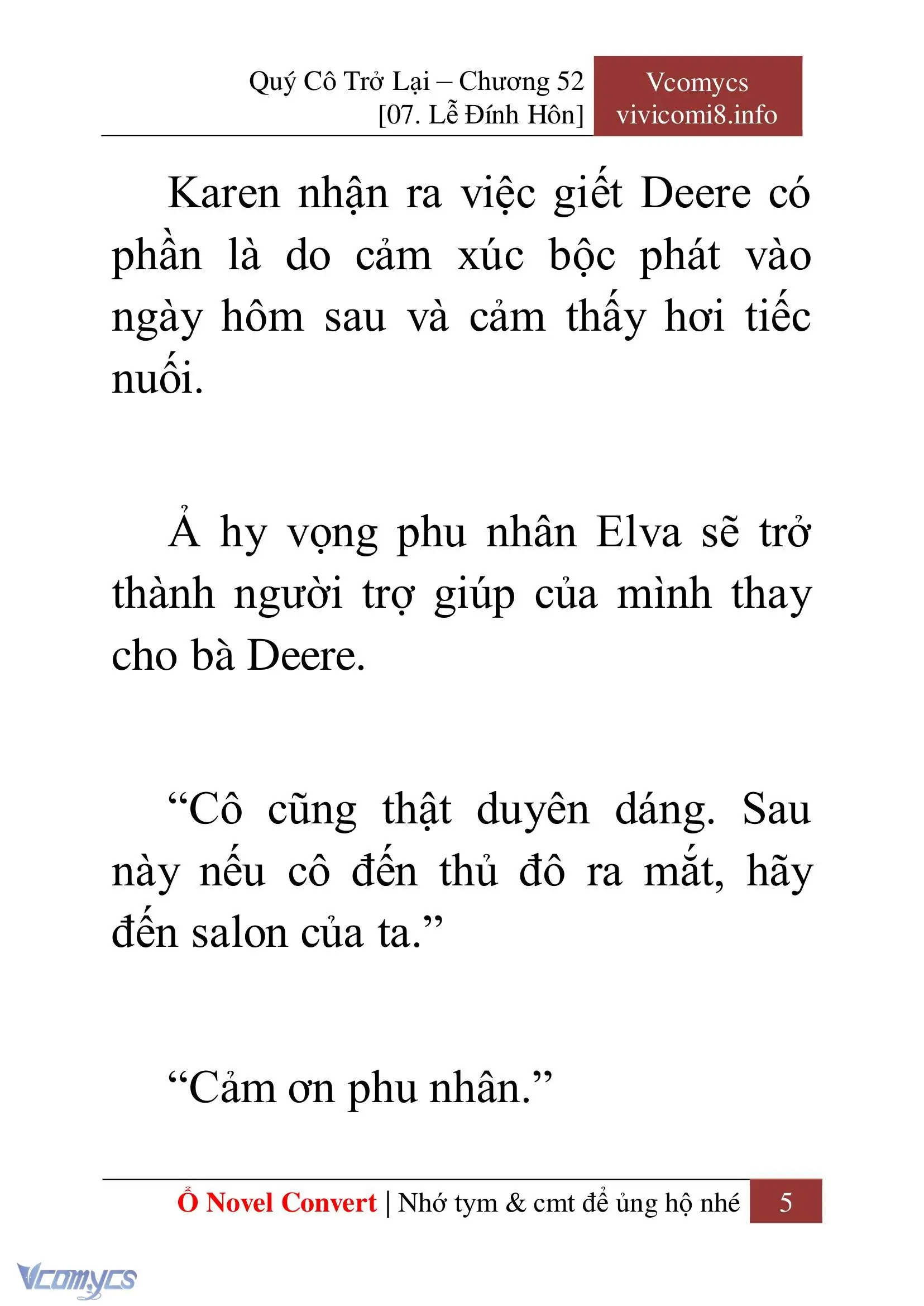 [Novel] Quý Cô Trở Lại Chapter 52 - Trang 8