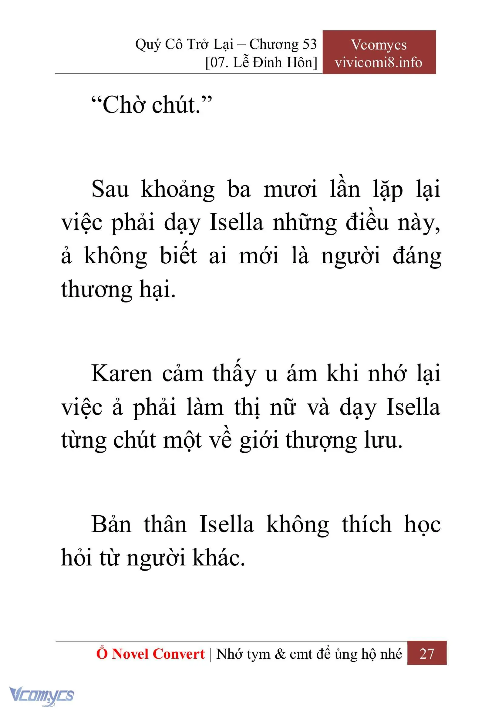 [Novel] Quý Cô Trở Lại Chapter 53 - Trang 30