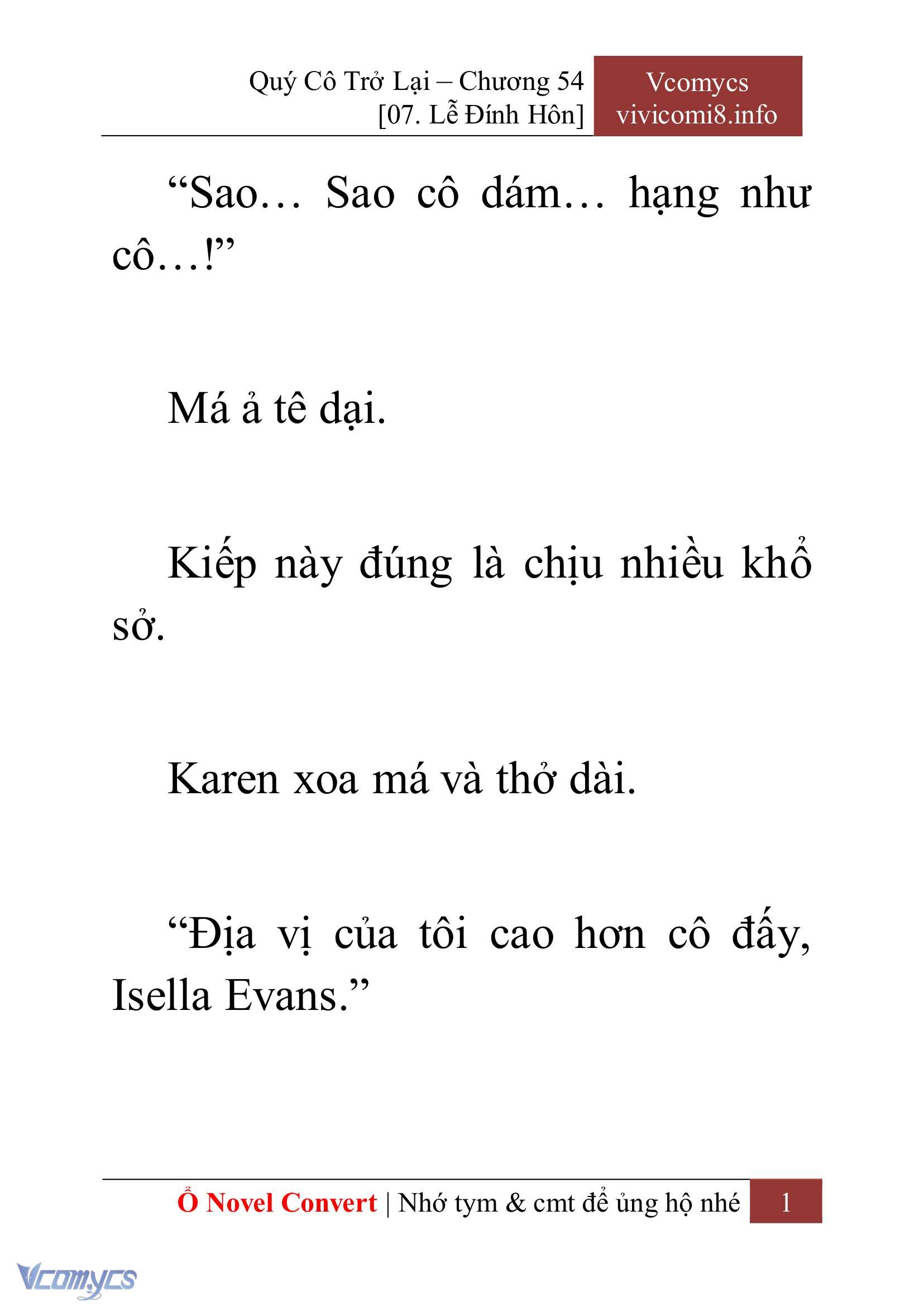 [Novel] Quý Cô Trở Lại Chapter 54 - Trang 4