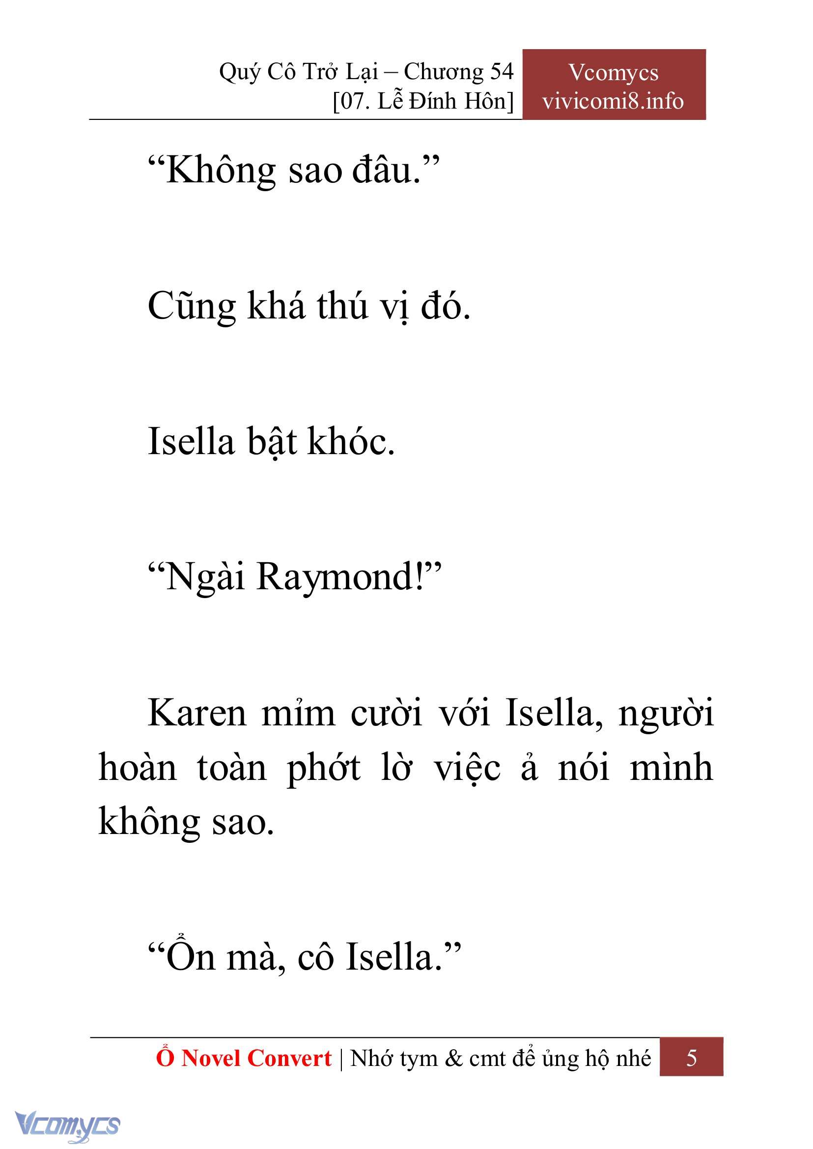[Novel] Quý Cô Trở Lại Chapter 54 - Trang 8