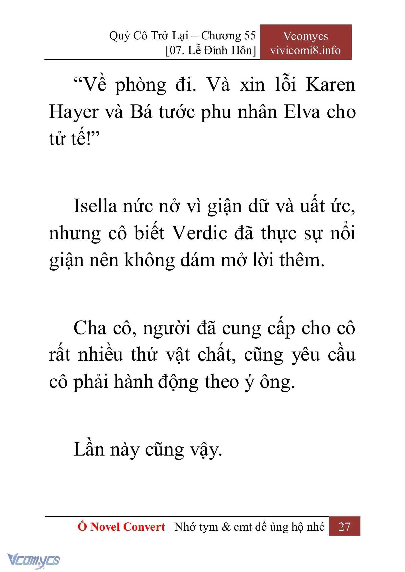 [Novel] Quý Cô Trở Lại Chapter 55 - Trang 30