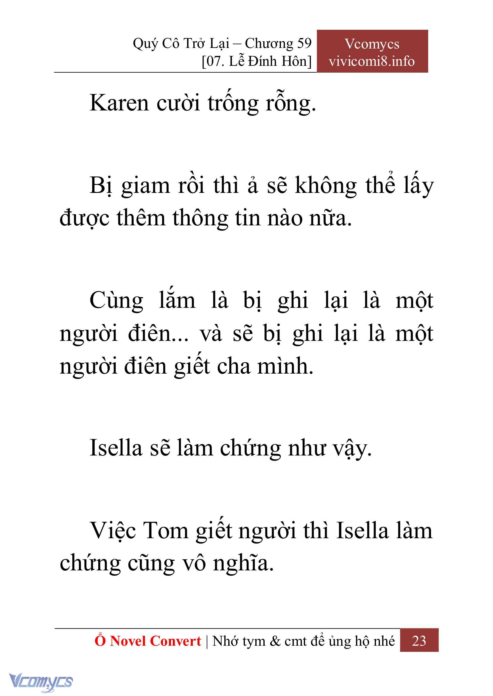[Novel] Quý Cô Trở Lại Chapter 59 - Trang 26